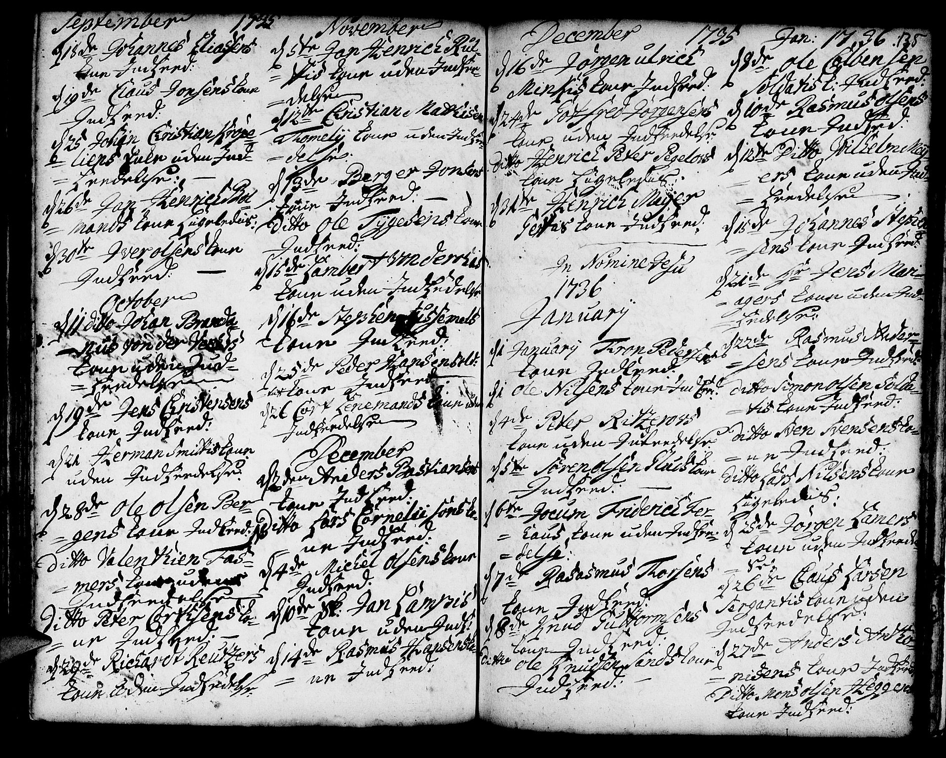 Korskirken sokneprestembete, SAB/A-76101/H/Haa/L0008: Parish register (official) no. A 8, 1698-1747, p. 135