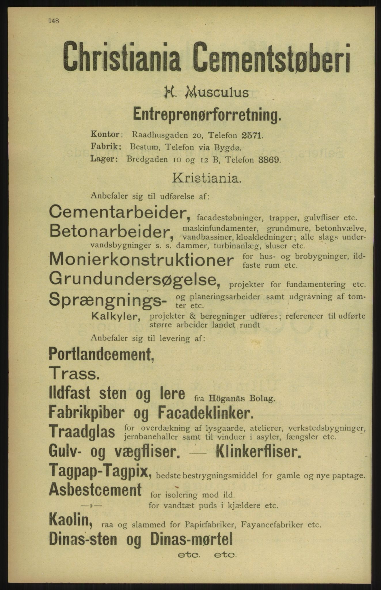 Kristiania/Oslo adressebok, PUBL/-, 1904, p. 148