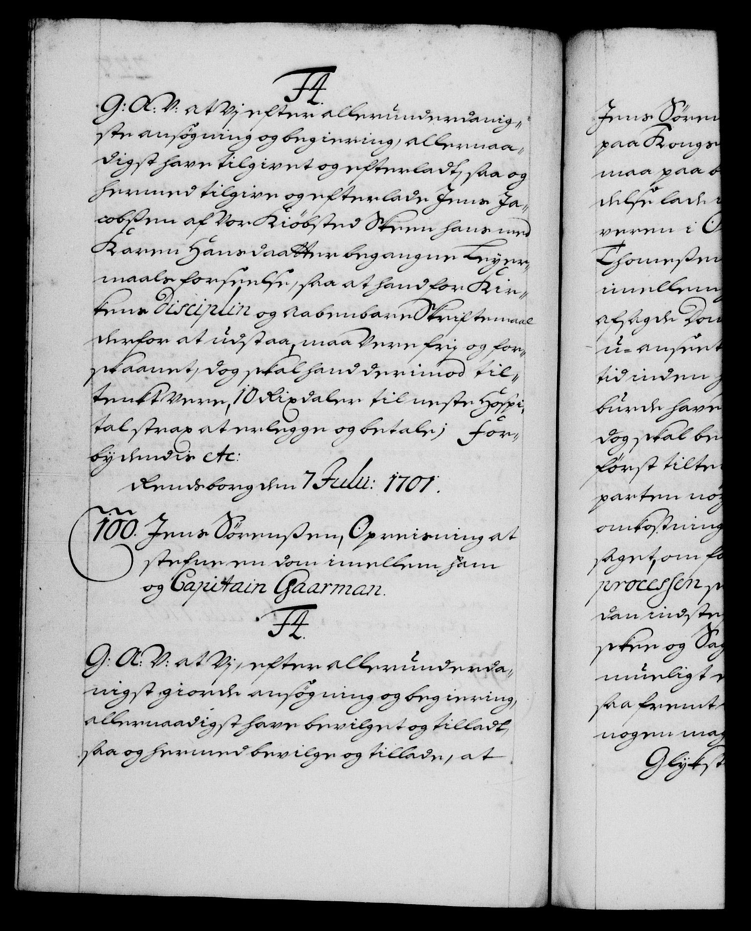 Danske Kanselli 1572-1799, AV/RA-EA-3023/F/Fc/Fca/Fcaa/L0018: Norske registre, 1699-1703, p. 227b