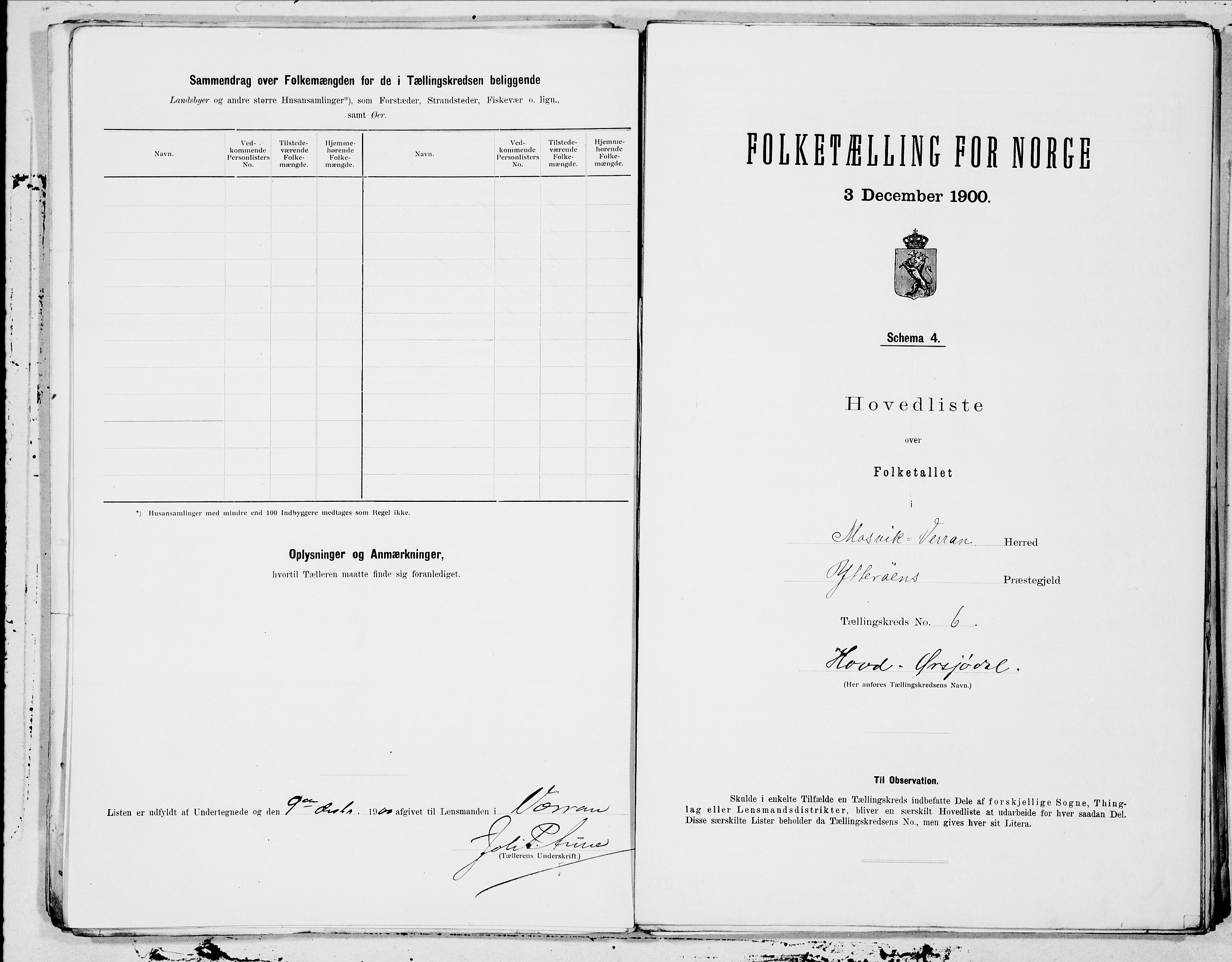 SAT, 1900 census for Mosvik og Verran, 1900, p. 12