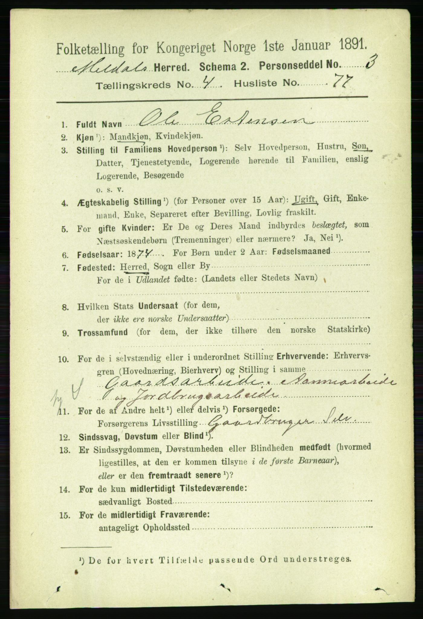 RA, 1891 census for 1636 Meldal, 1891, p. 2462