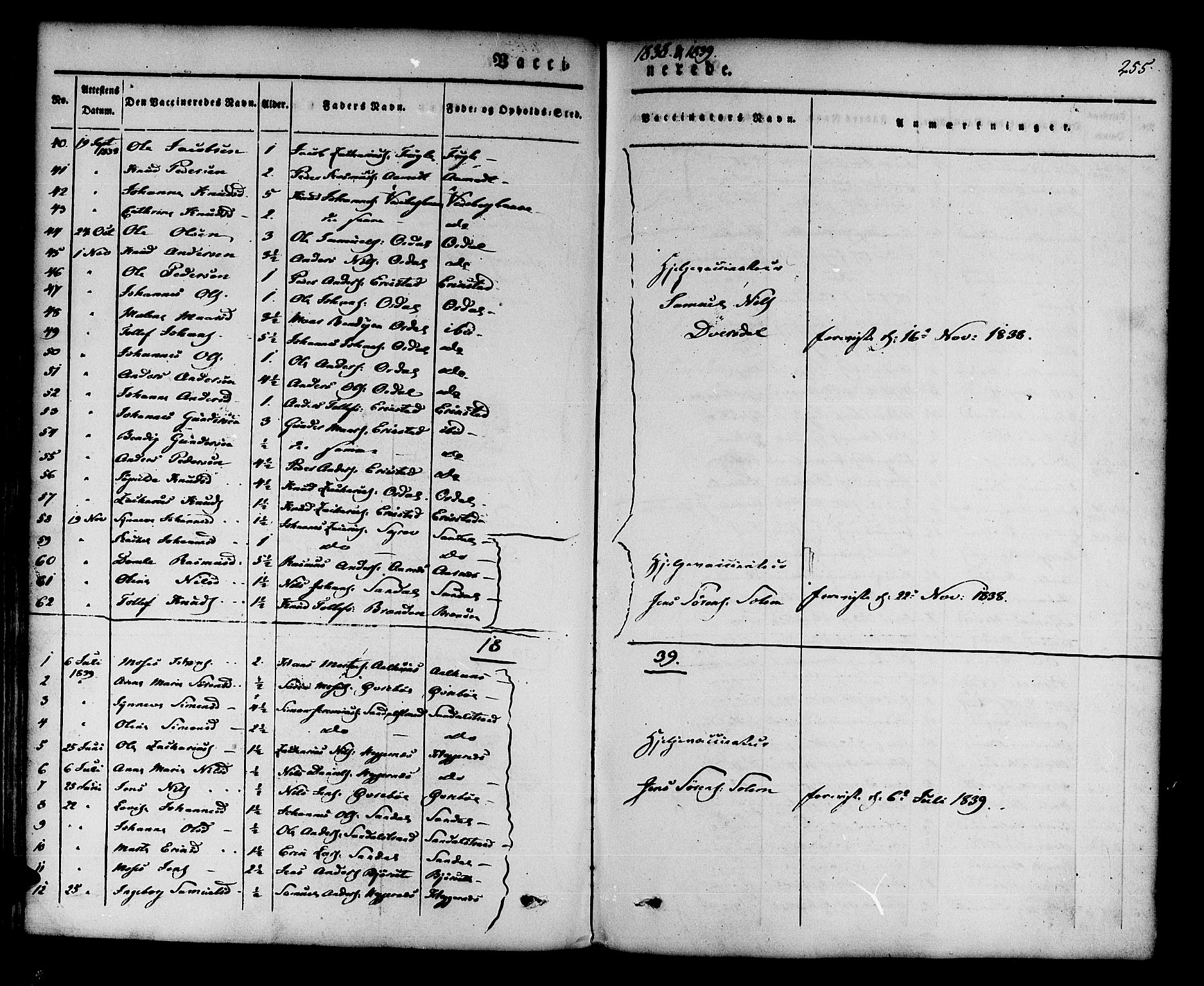 Jølster sokneprestembete, AV/SAB-A-80701/H/Haa/Haaa/L0009: Parish register (official) no. A 9, 1833-1848, p. 255