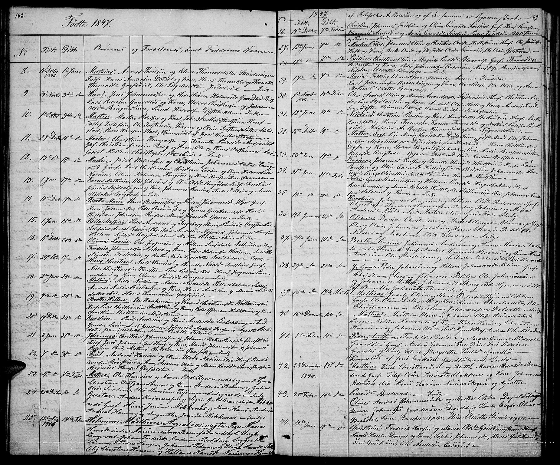 Vestre Toten prestekontor, AV/SAH-PREST-108/H/Ha/Hab/L0002: Parish register (copy) no. 2, 1836-1848, p. 168-169