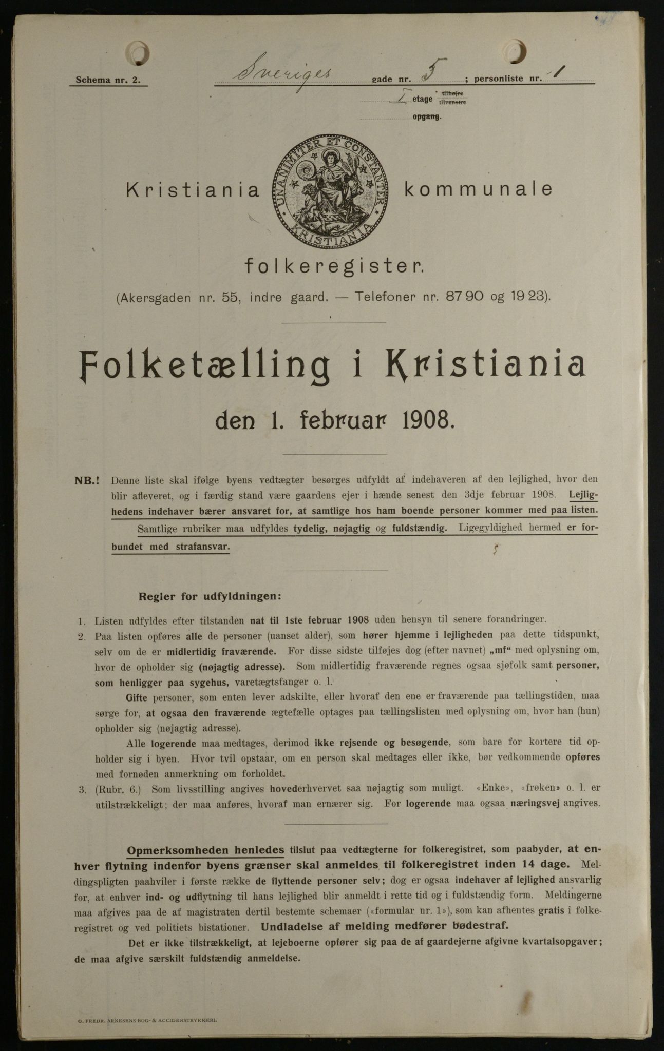 OBA, Municipal Census 1908 for Kristiania, 1908, p. 95149