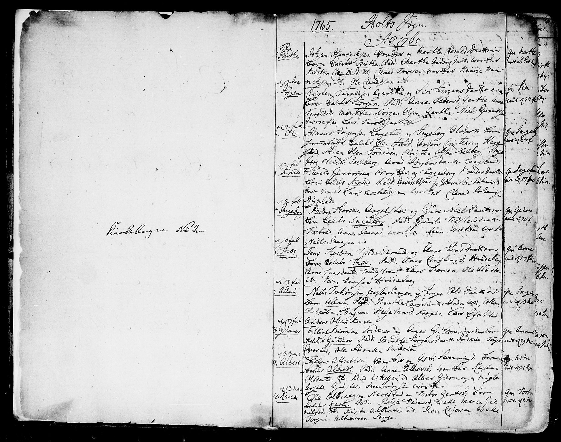 Holt sokneprestkontor, SAK/1111-0021/F/Fa/L0003: Parish register (official) no. A 3, 1765-1798, p. 0-1