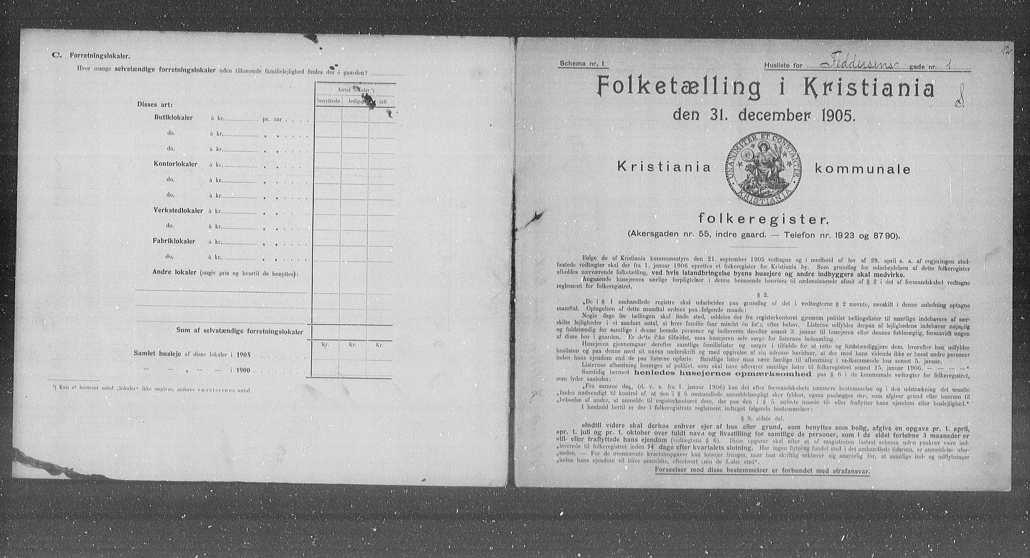 OBA, Municipal Census 1905 for Kristiania, 1905, p. 12440
