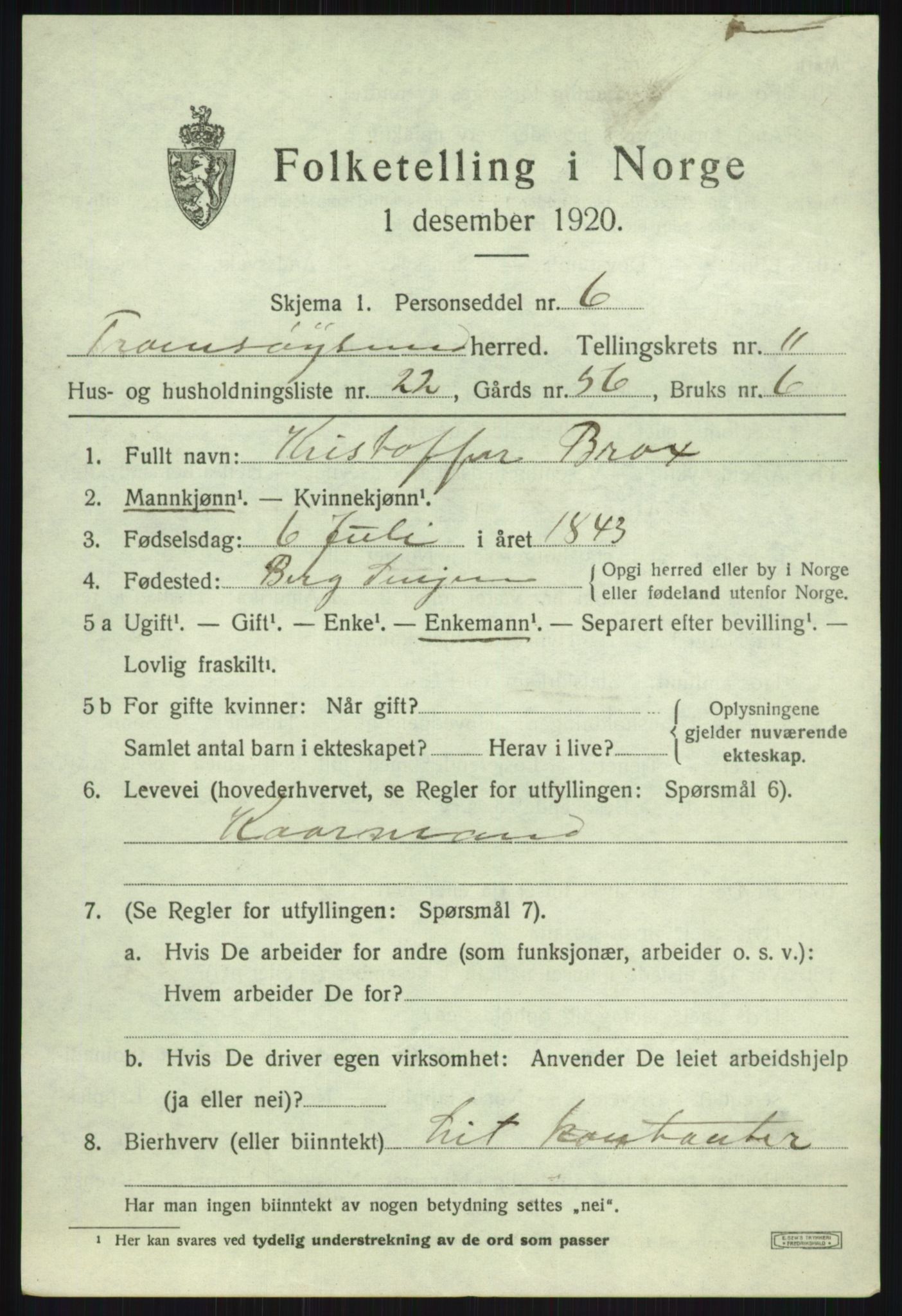 SATØ, 1920 census for Tromsøysund, 1920, p. 7478