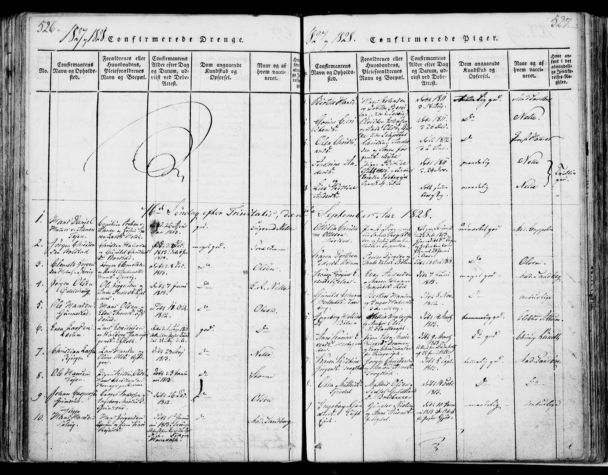 Sande Kirkebøker, SAKO/A-53/F/Fa/L0003: Parish register (official) no. 3, 1814-1847, p. 526-527