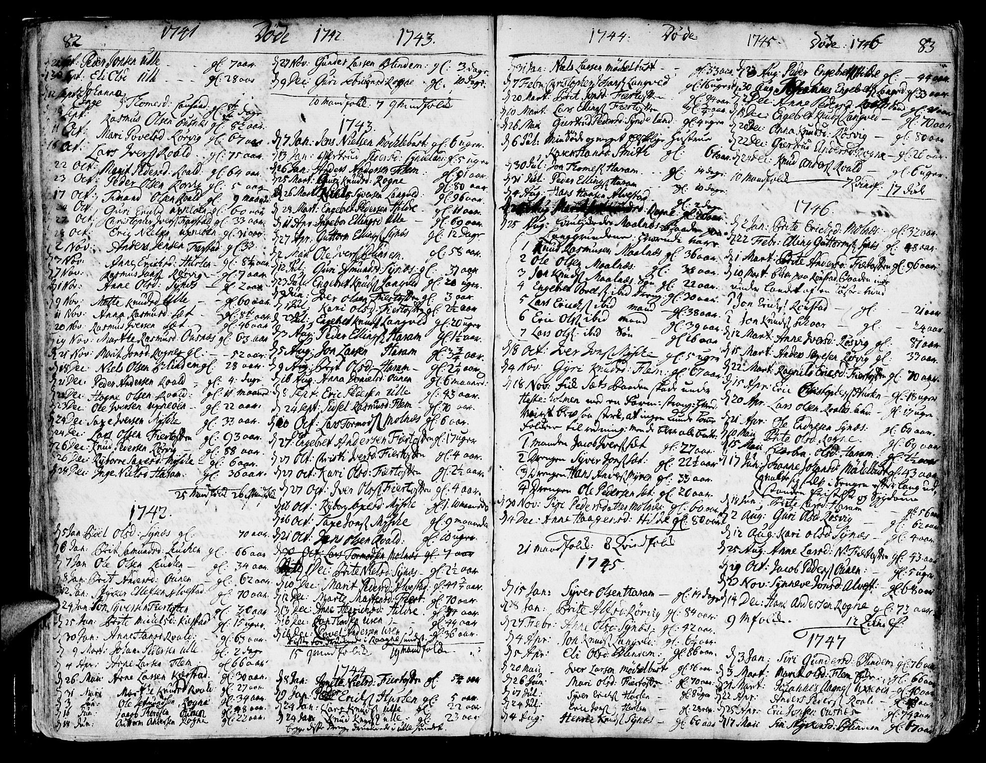 Ministerialprotokoller, klokkerbøker og fødselsregistre - Møre og Romsdal, SAT/A-1454/536/L0493: Parish register (official) no. 536A02, 1739-1802, p. 82-83