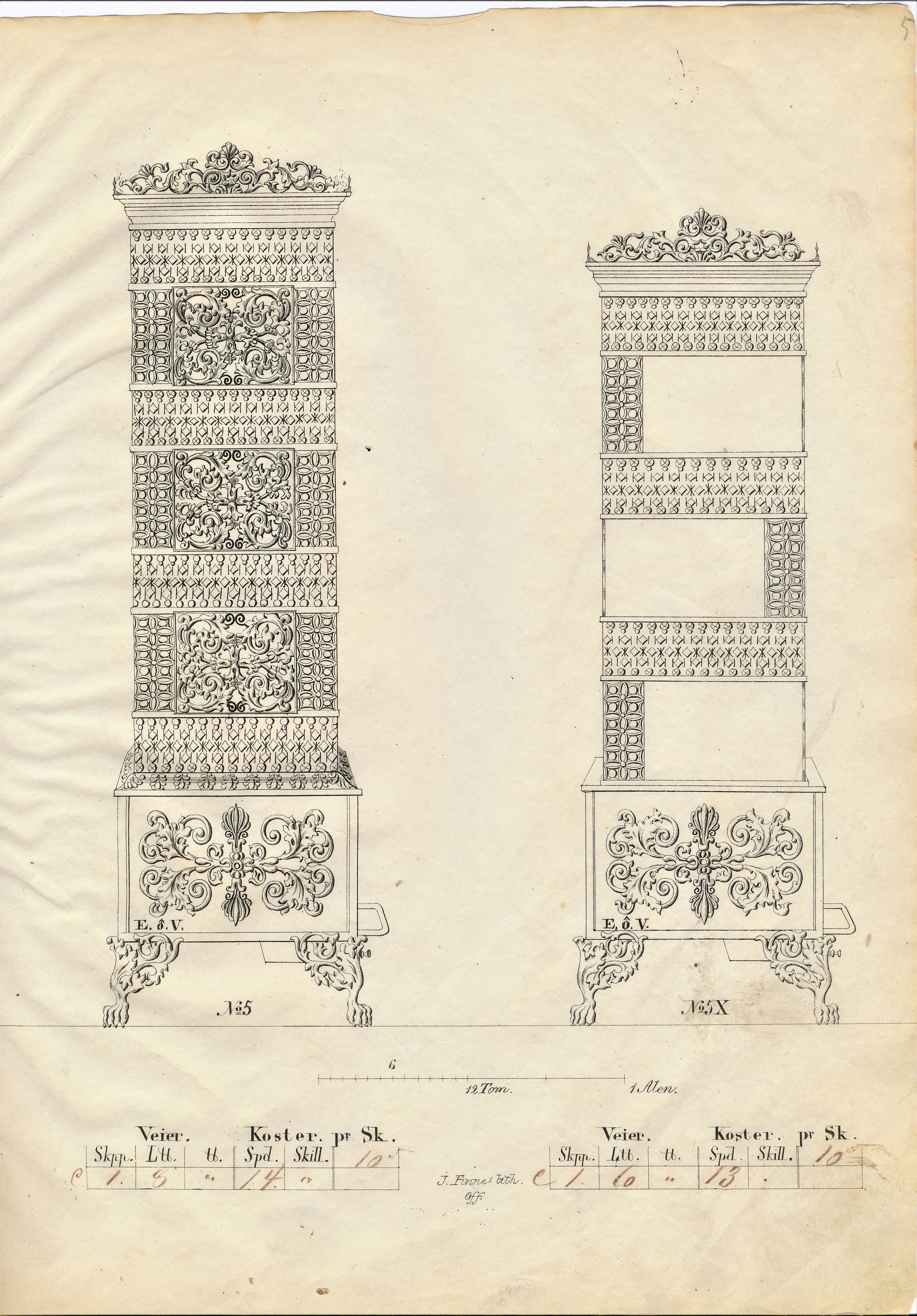 Næs Jernverksmuseets samling av historiske ovnskataloger, NESJ/NJM-006/01/L0029: Eidsfos Verk 1850, korrigert og utvidet 1884, 1850-1884