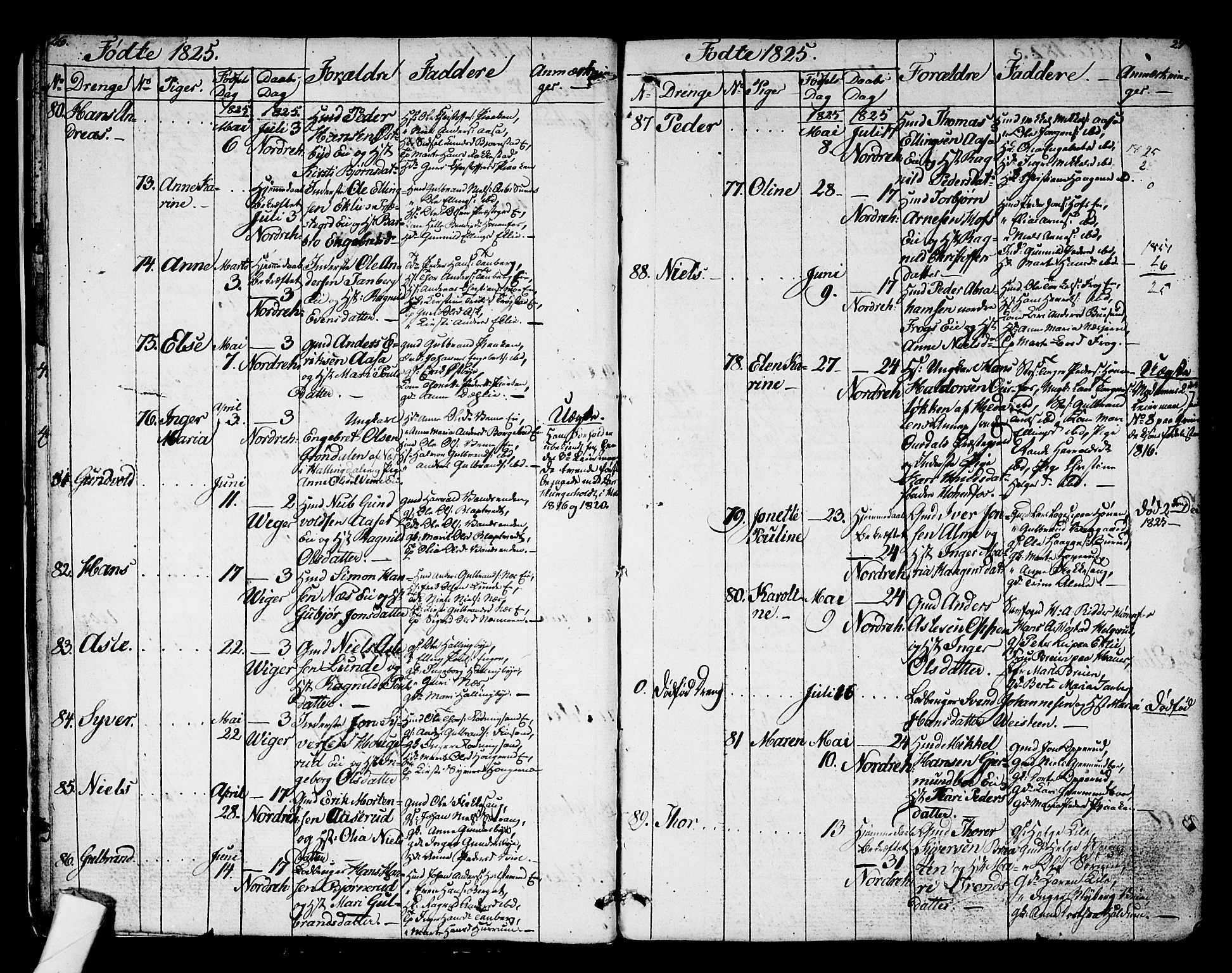 Norderhov kirkebøker, AV/SAKO-A-237/G/Ga/L0004: Parish register (copy) no. I 4, 1824-1849, p. 26-27