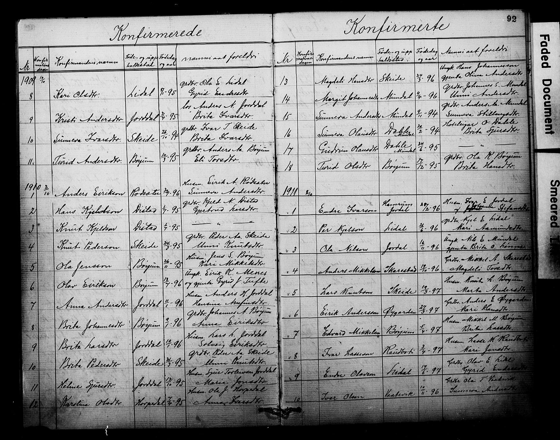 Balestrand sokneprestembete, SAB/A-79601: Parish register (copy) no. B 1A, 1880-1916, p. 92