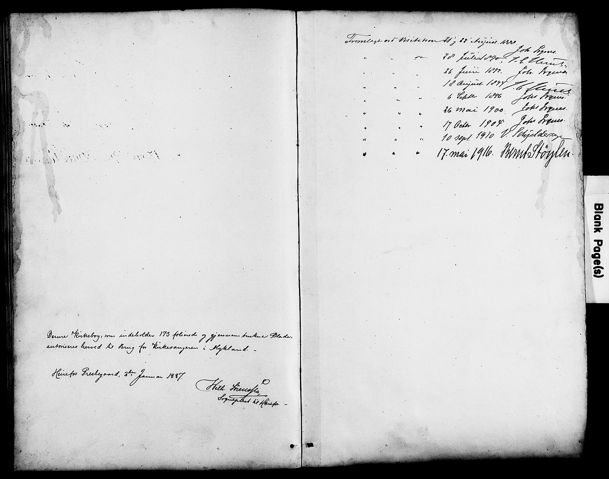 Herefoss sokneprestkontor, AV/SAK-1111-0019/F/Fb/Fbc/L0003: Parish register (copy) no. B 3, 1887-1915