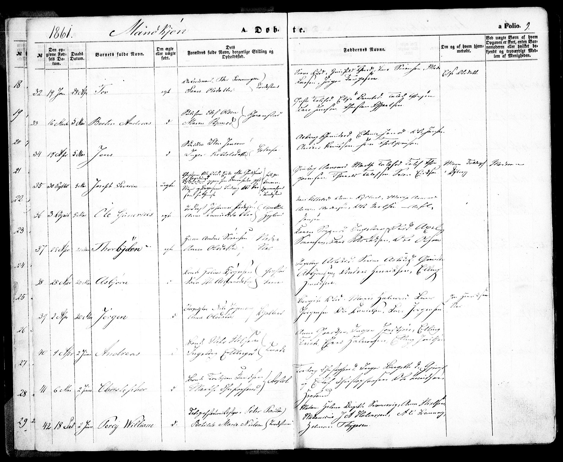 Holt sokneprestkontor, AV/SAK-1111-0021/F/Fa/L0009: Parish register (official) no. A 9, 1861-1871, p. 9