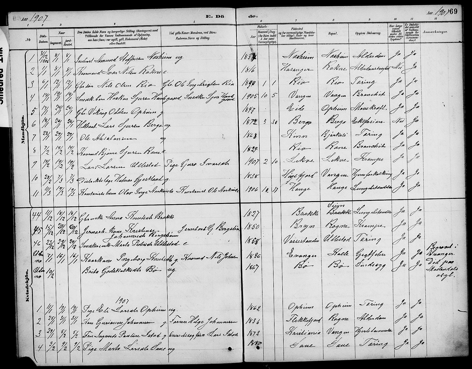 Voss sokneprestembete, SAB/A-79001/H/Hab: Parish register (copy) no. F 1, 1890-1912, p. 69