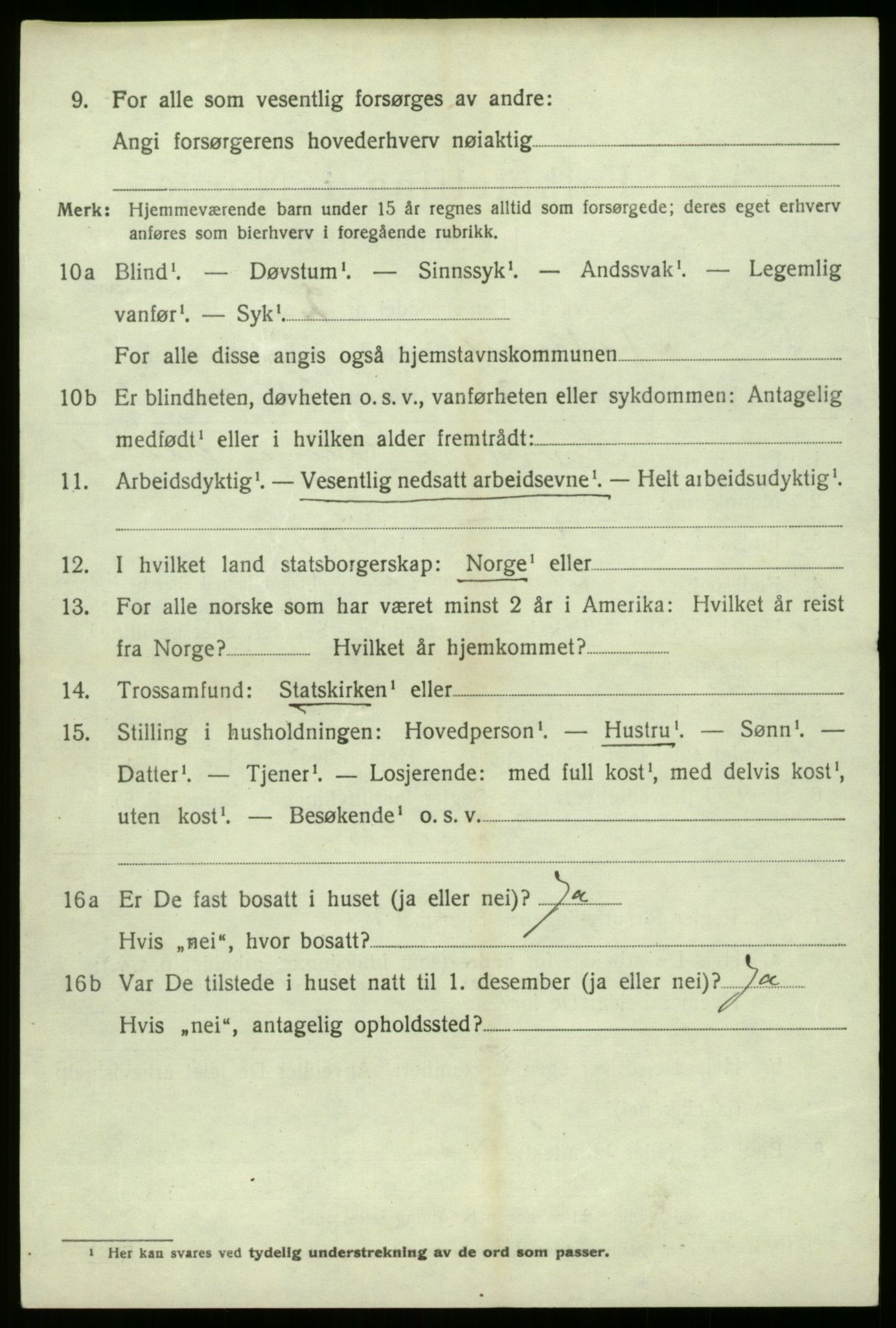 SAB, 1920 census for Askvoll, 1920, p. 3265