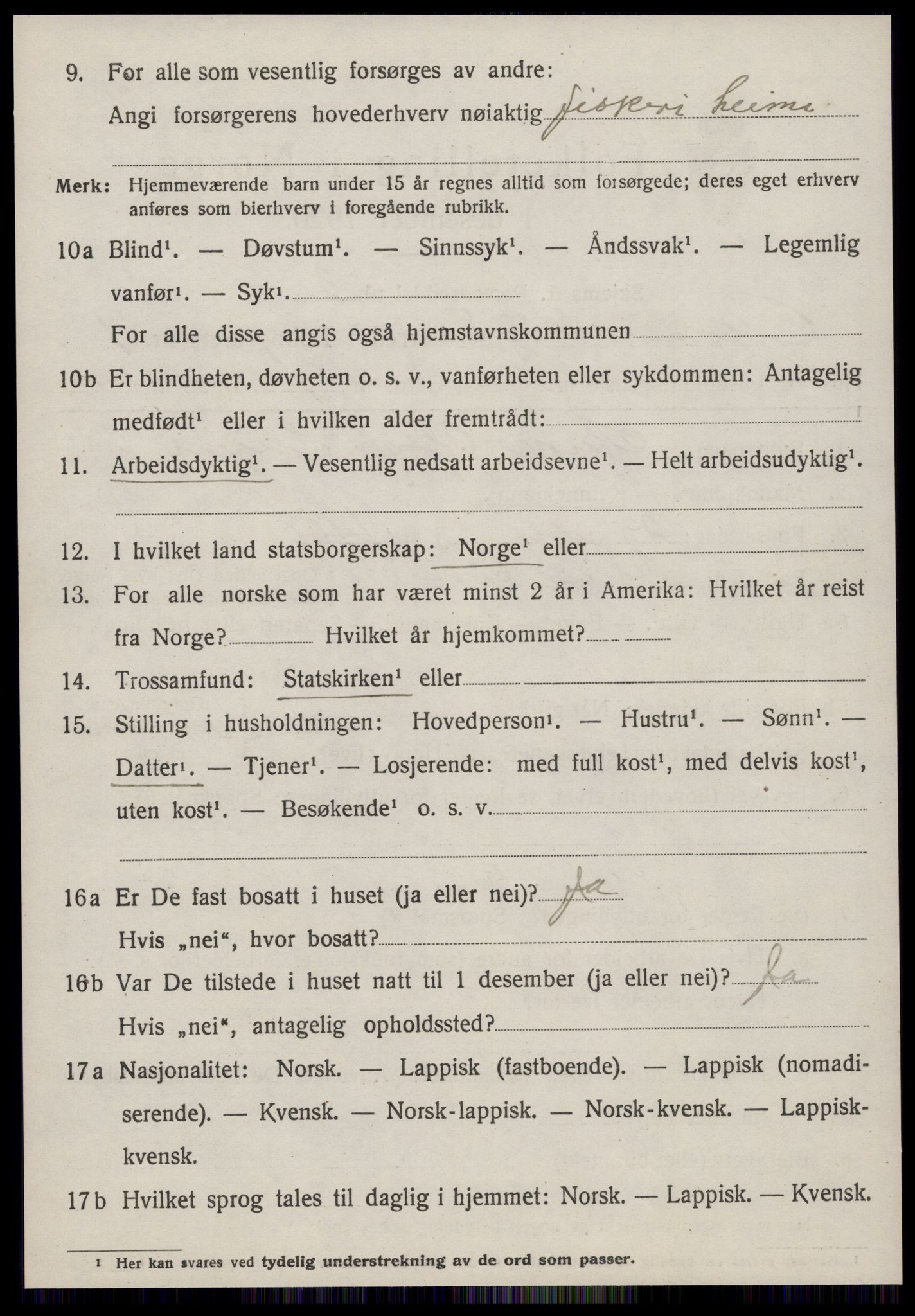 SAT, 1920 census for Osen, 1920, p. 1152