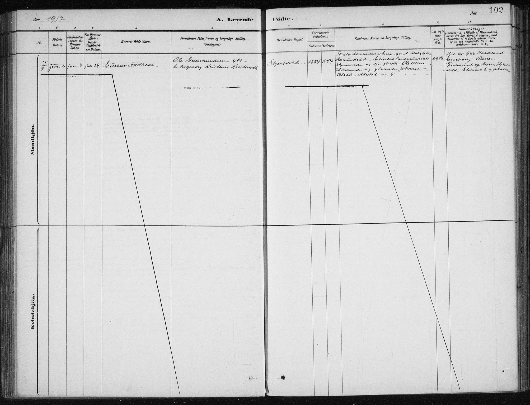 Etne sokneprestembete, AV/SAB-A-75001/H/Haa: Parish register (official) no. C  1, 1879-1919, p. 102