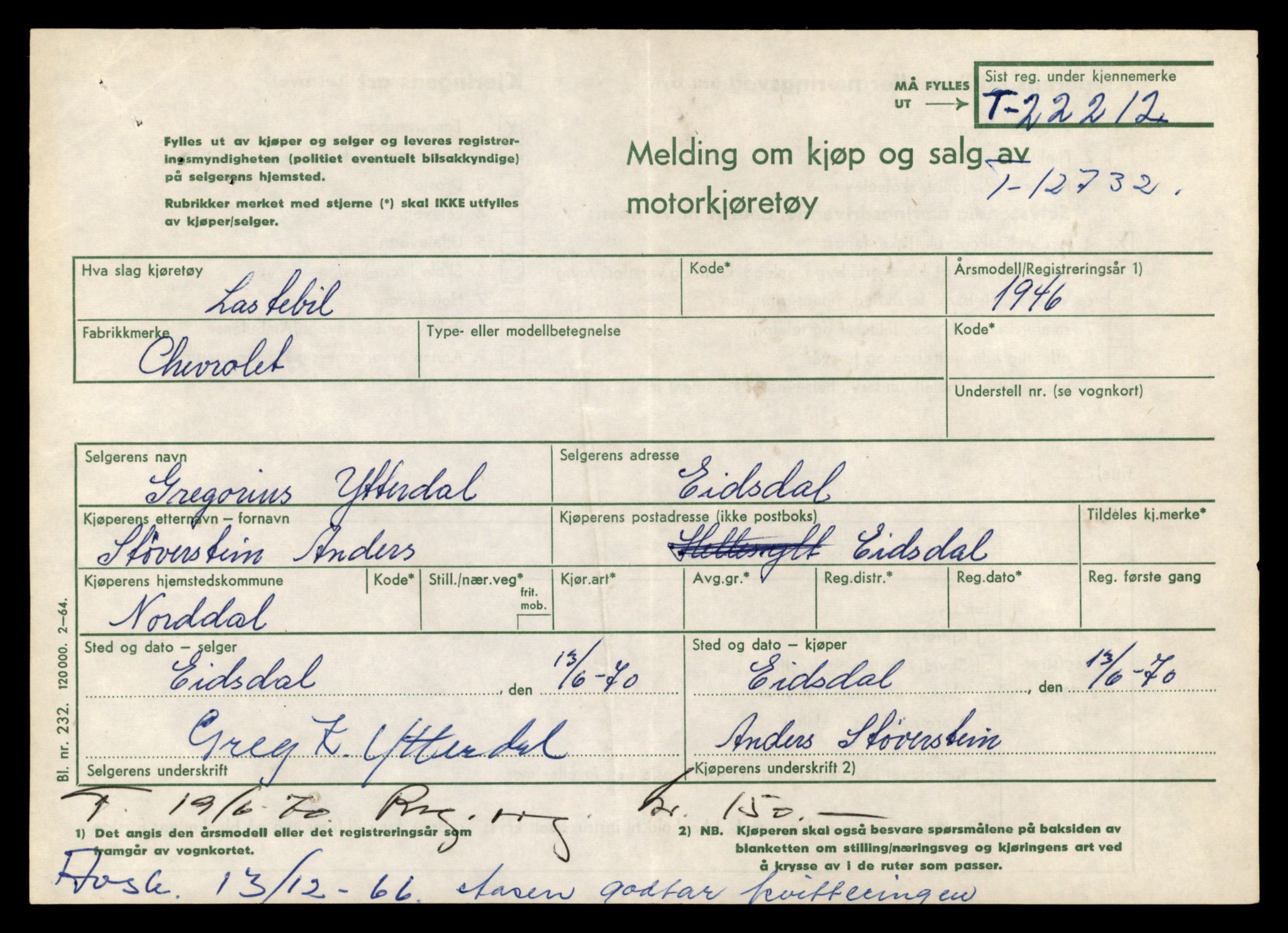 Møre og Romsdal vegkontor - Ålesund trafikkstasjon, AV/SAT-A-4099/F/Fe/L0035: Registreringskort for kjøretøy T 12653 - T 12829, 1927-1998, p. 2782