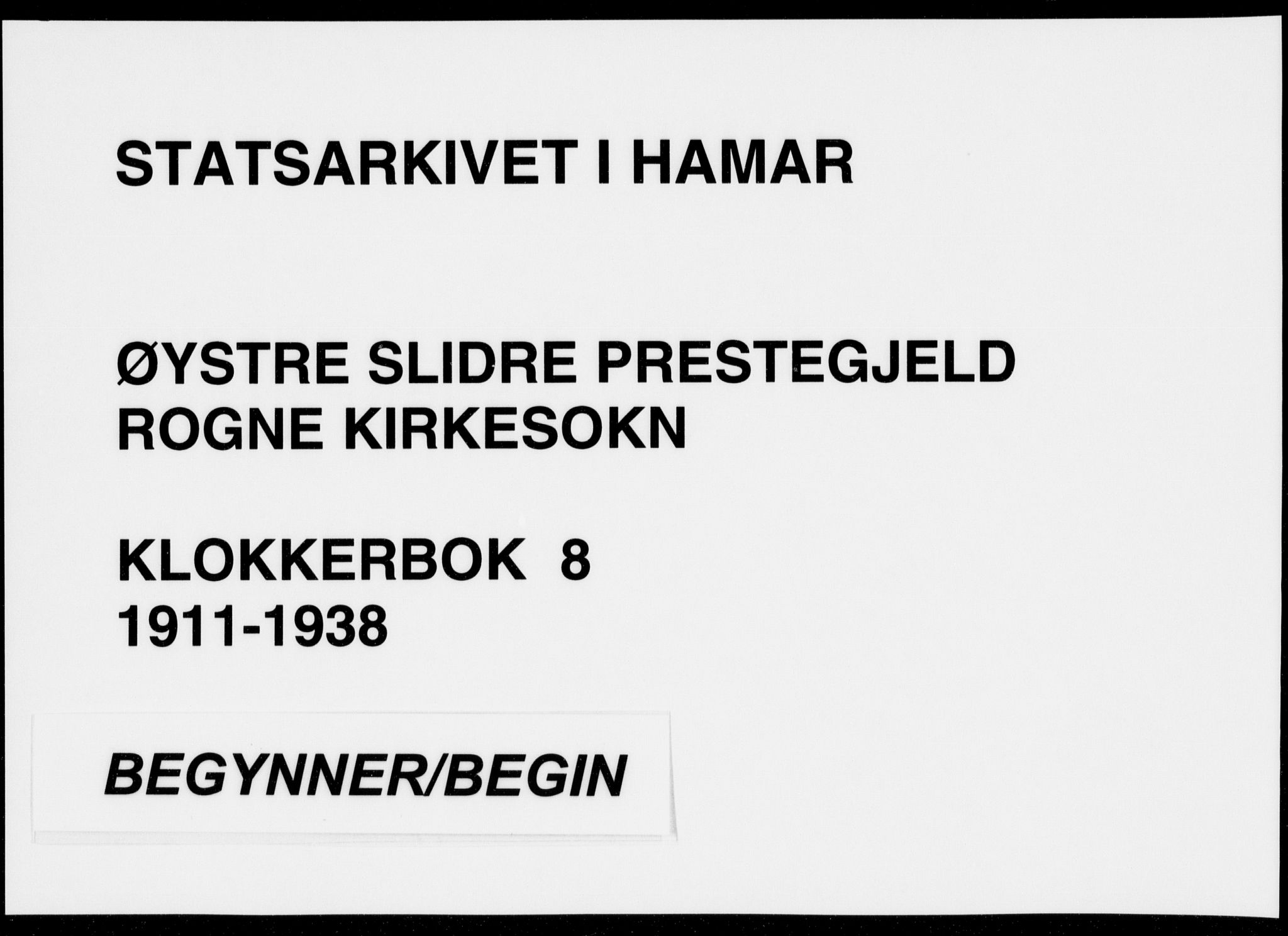 Øystre Slidre prestekontor, SAH/PREST-138/H/Ha/Hab/L0008: Parish register (copy) no. 8, 1911-1938