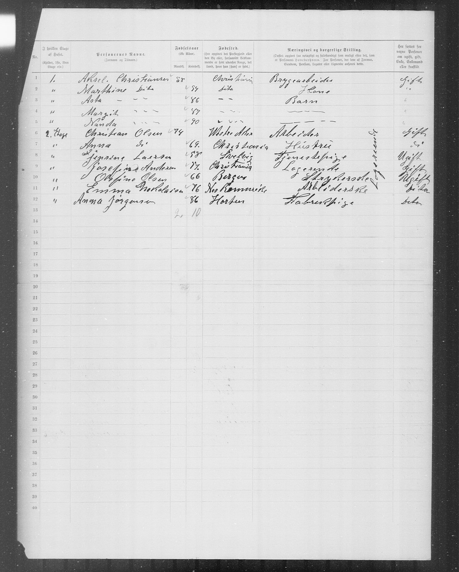 OBA, Municipal Census 1899 for Kristiania, 1899, p. 10767