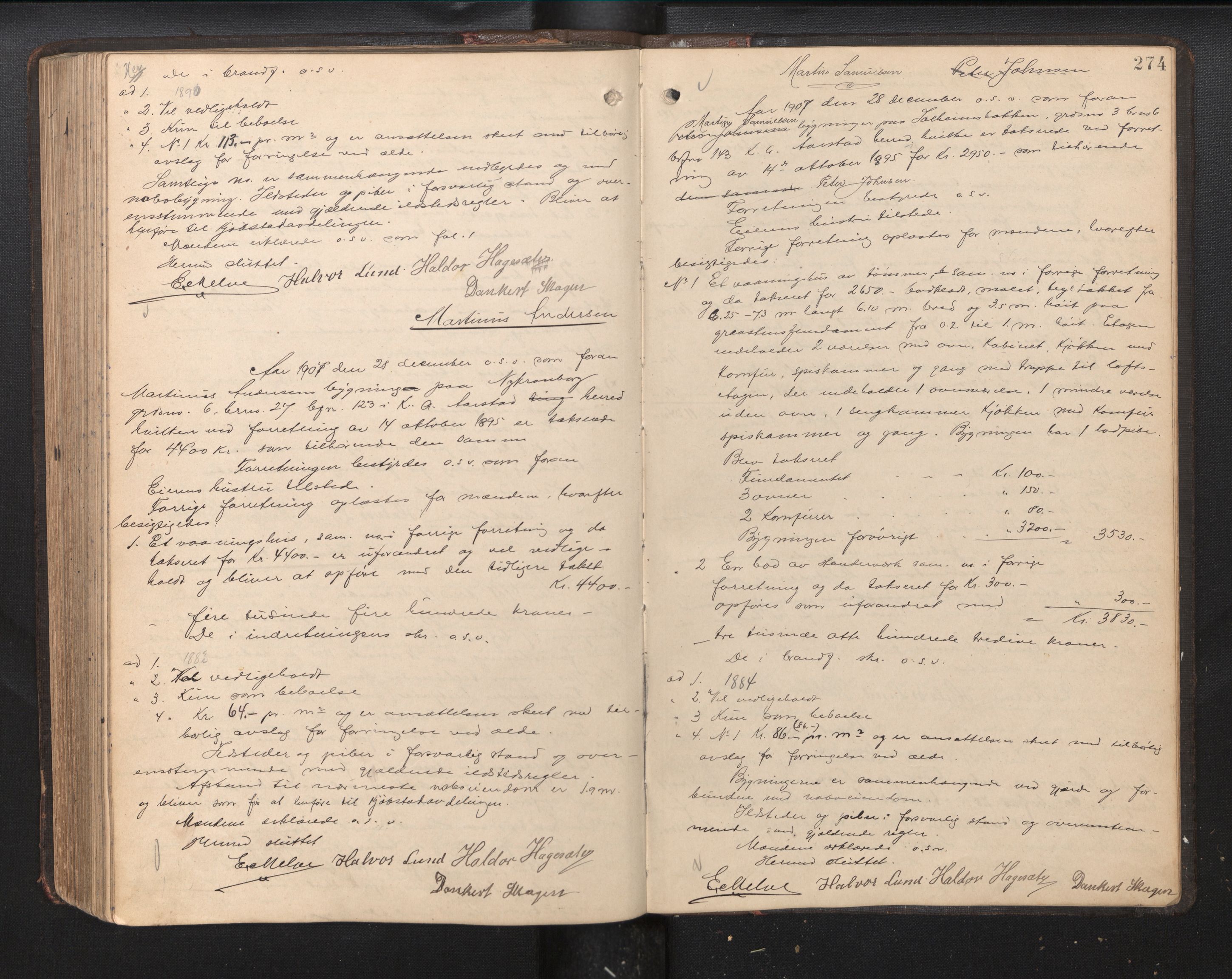 Lensmannen i Årstad, AV/SAB-A-36201/0012/L0010: Branntakstprotokoll, 1899-1907, p. 274