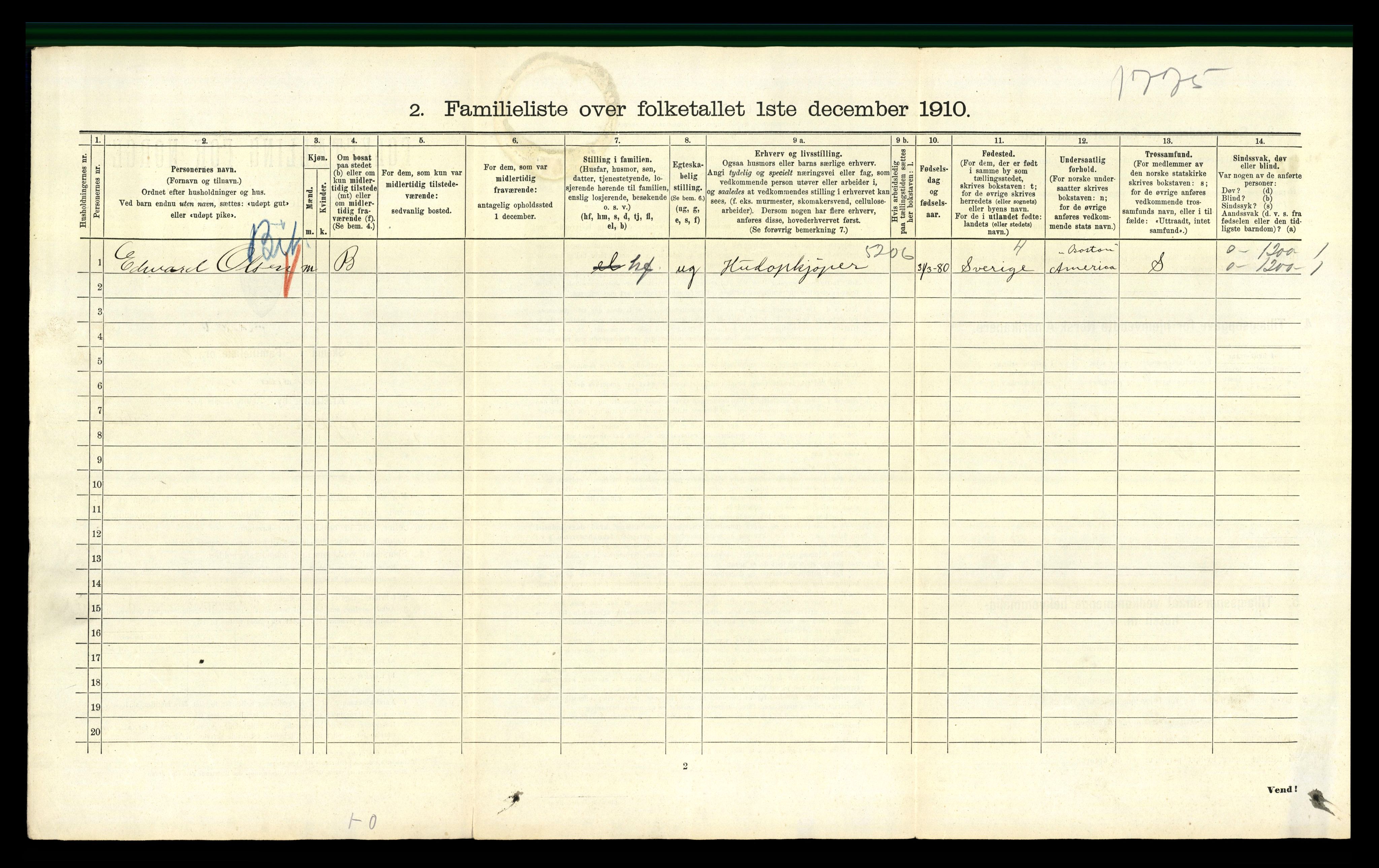 RA, 1910 census for Kristiania, 1910, p. 72220