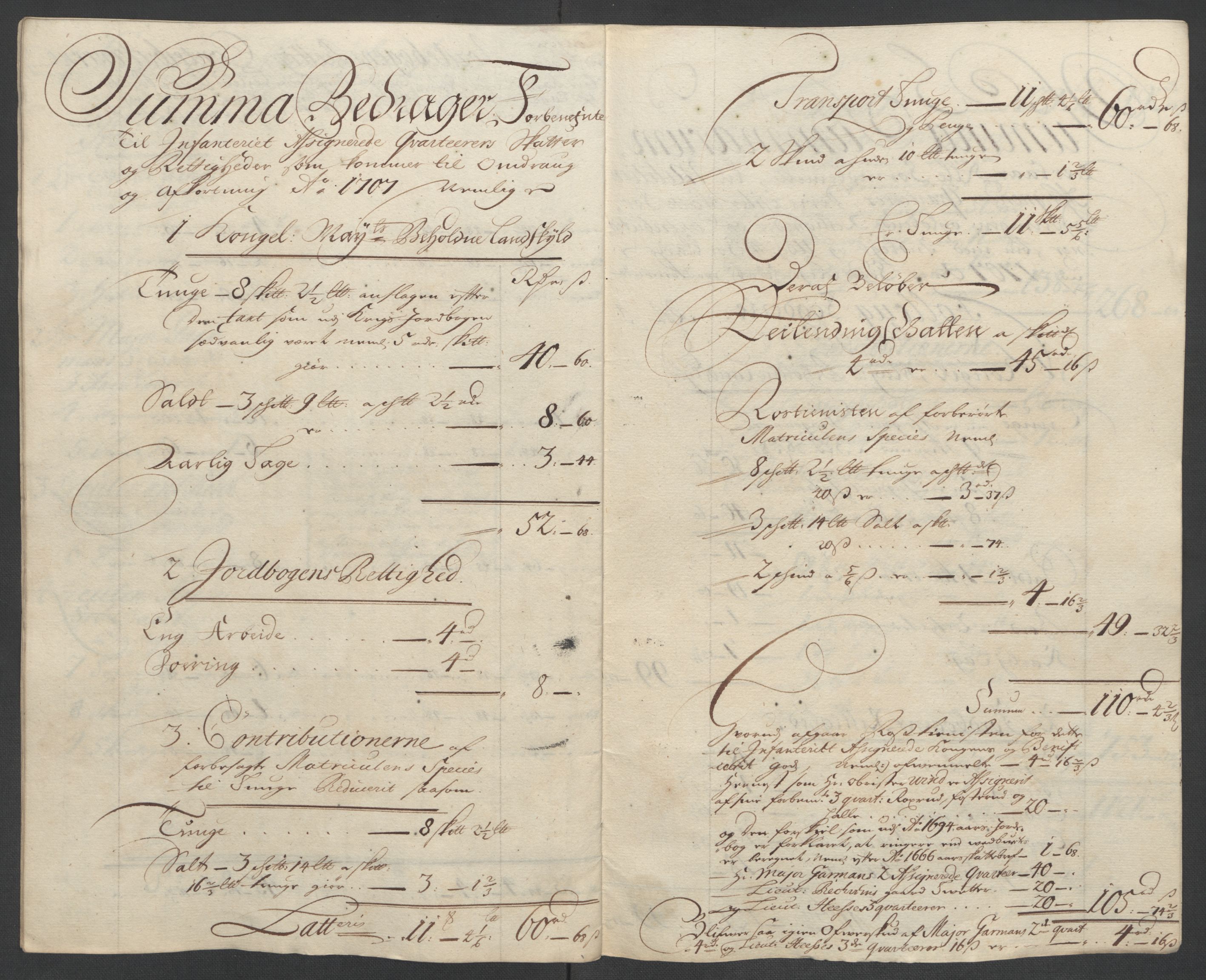 Rentekammeret inntil 1814, Reviderte regnskaper, Fogderegnskap, AV/RA-EA-4092/R10/L0447: Fogderegnskap Aker og Follo, 1707-1709, p. 145