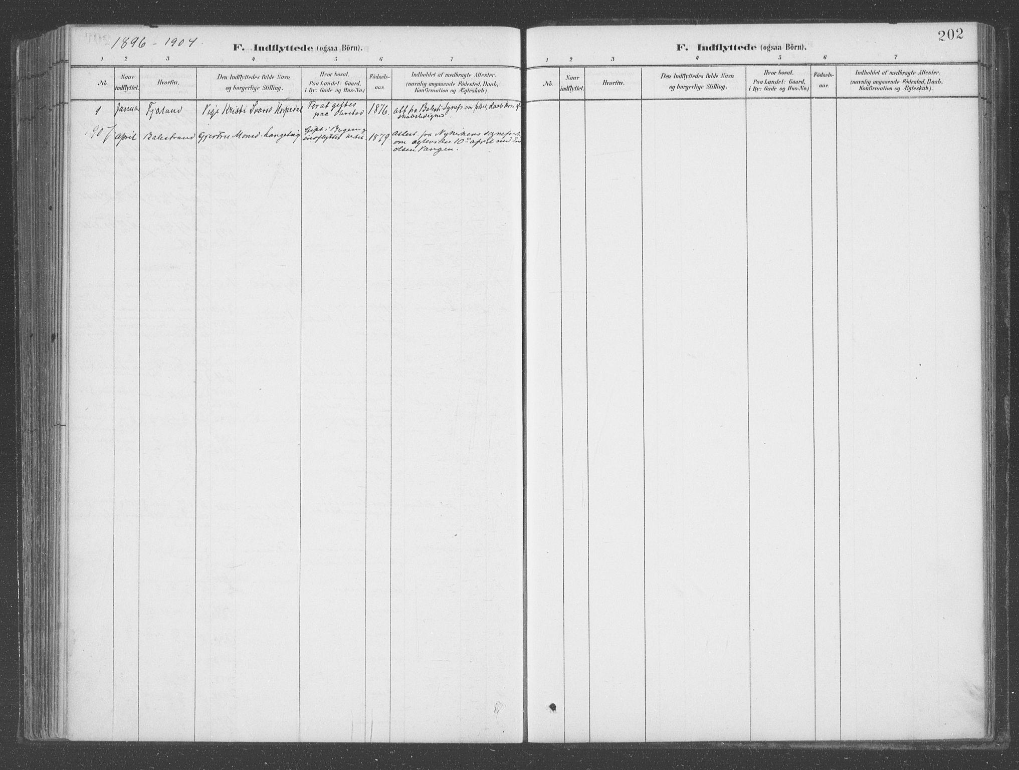 Aurland sokneprestembete, AV/SAB-A-99937/H/Ha/Hab/L0001: Parish register (official) no. B  1, 1880-1909, p. 202