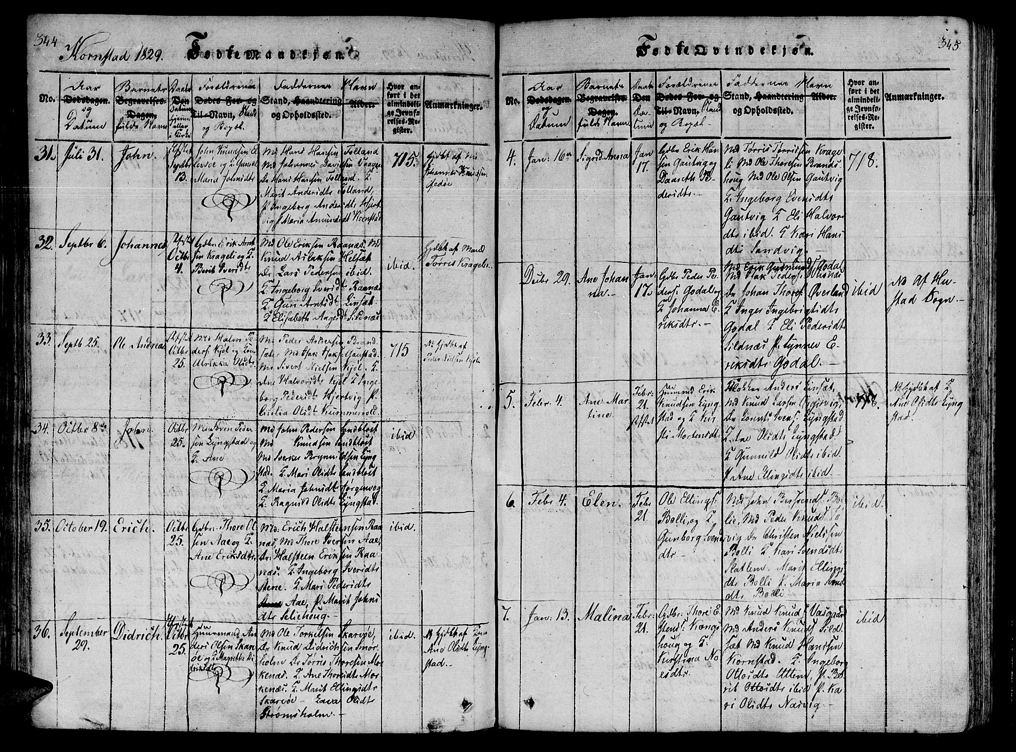 Ministerialprotokoller, klokkerbøker og fødselsregistre - Møre og Romsdal, AV/SAT-A-1454/568/L0800: Parish register (official) no. 568A09 /3, 1820-1830, p. 344-345