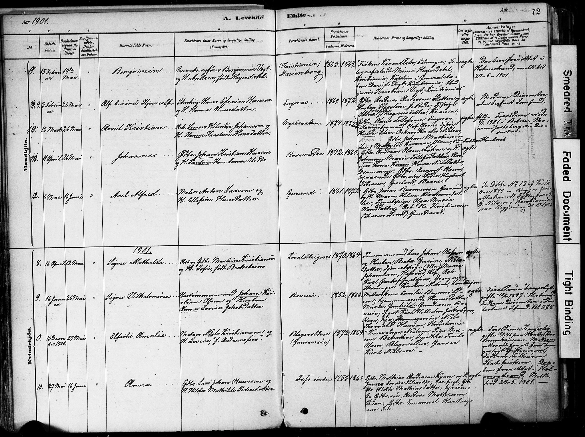 Botne kirkebøker, AV/SAKO-A-340/F/Fa/L0007: Parish register (official) no. I 7, 1878-1910, p. 72