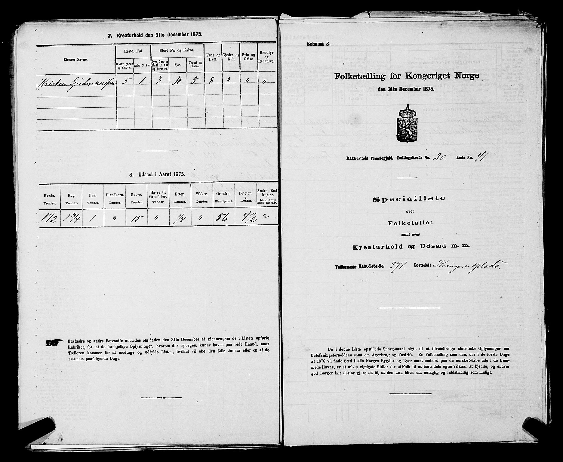 RA, 1875 census for 0128P Rakkestad, 1875, p. 2186