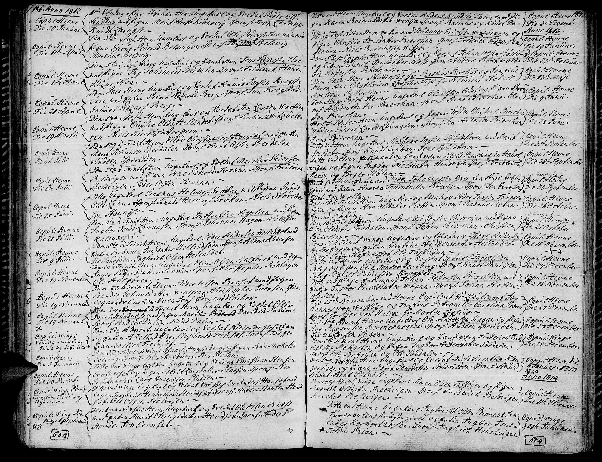 Ministerialprotokoller, klokkerbøker og fødselsregistre - Sør-Trøndelag, SAT/A-1456/630/L0490: Parish register (official) no. 630A03, 1795-1818, p. 186-187
