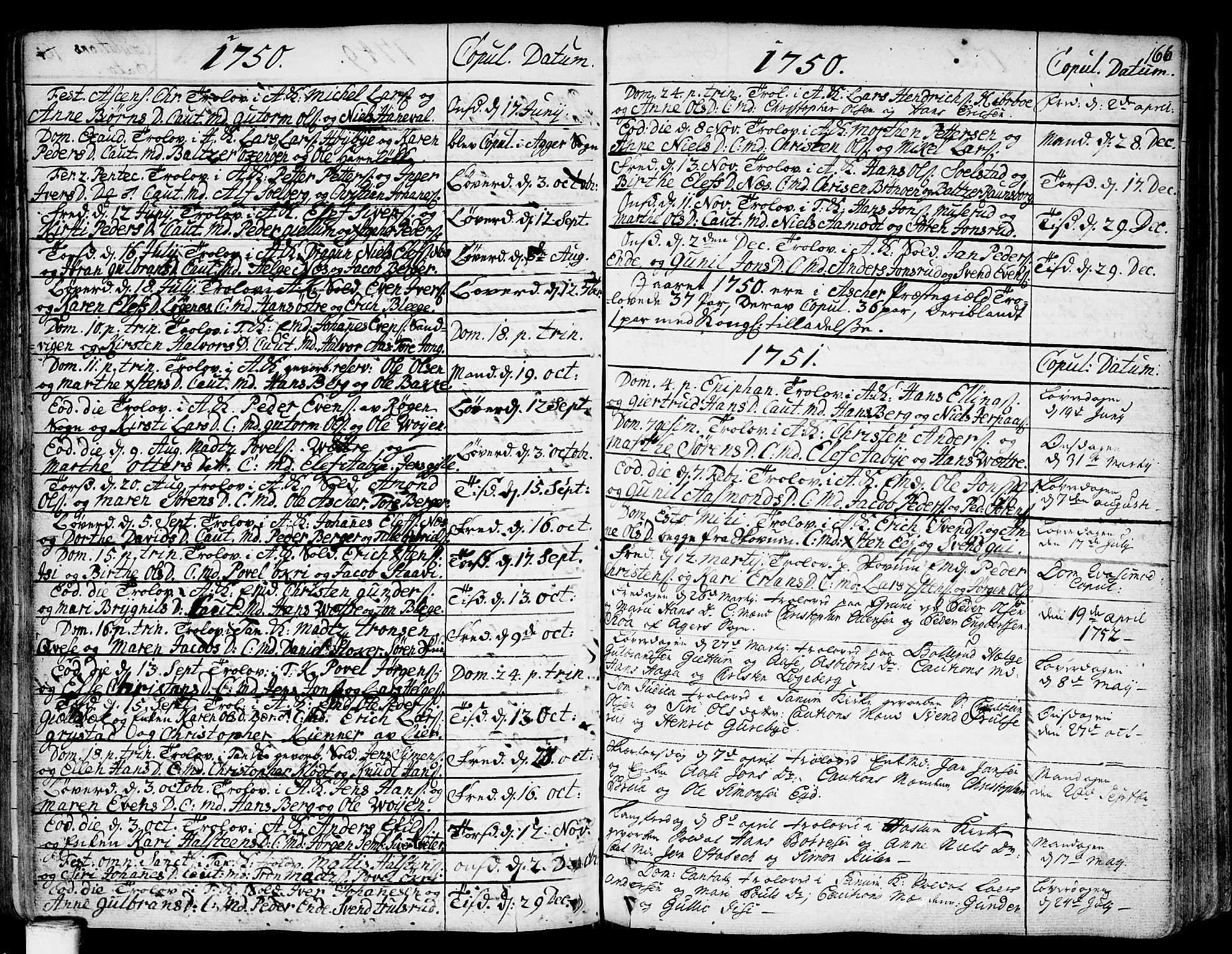 Asker prestekontor Kirkebøker, SAO/A-10256a/F/Fa/L0002: Parish register (official) no. I 2, 1733-1766, p. 166