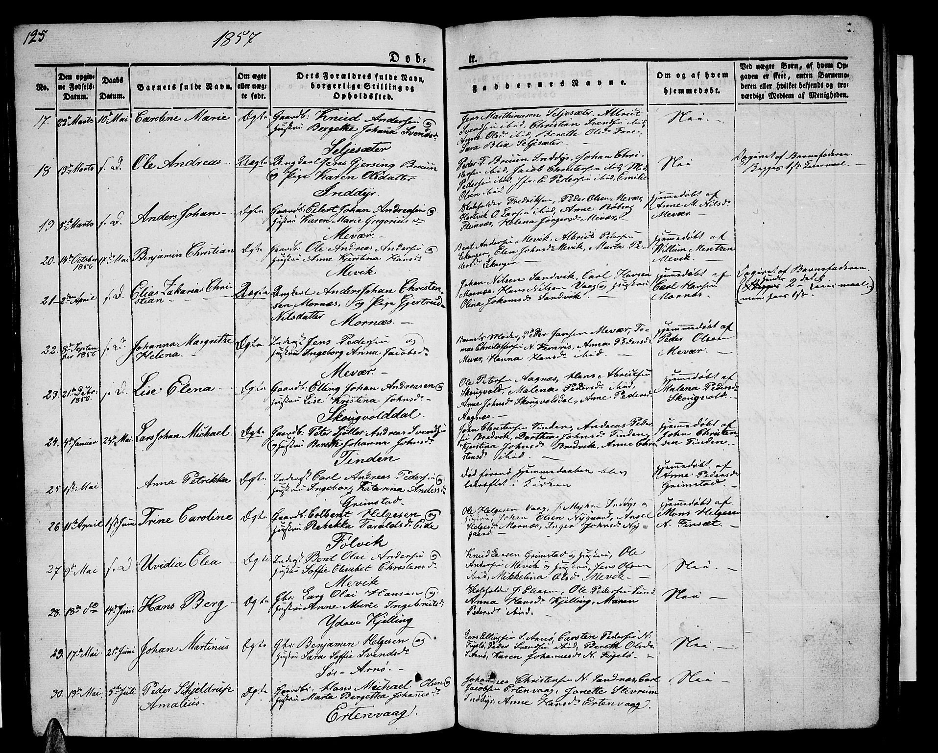 Ministerialprotokoller, klokkerbøker og fødselsregistre - Nordland, SAT/A-1459/805/L0106: Parish register (copy) no. 805C02, 1841-1861, p. 125