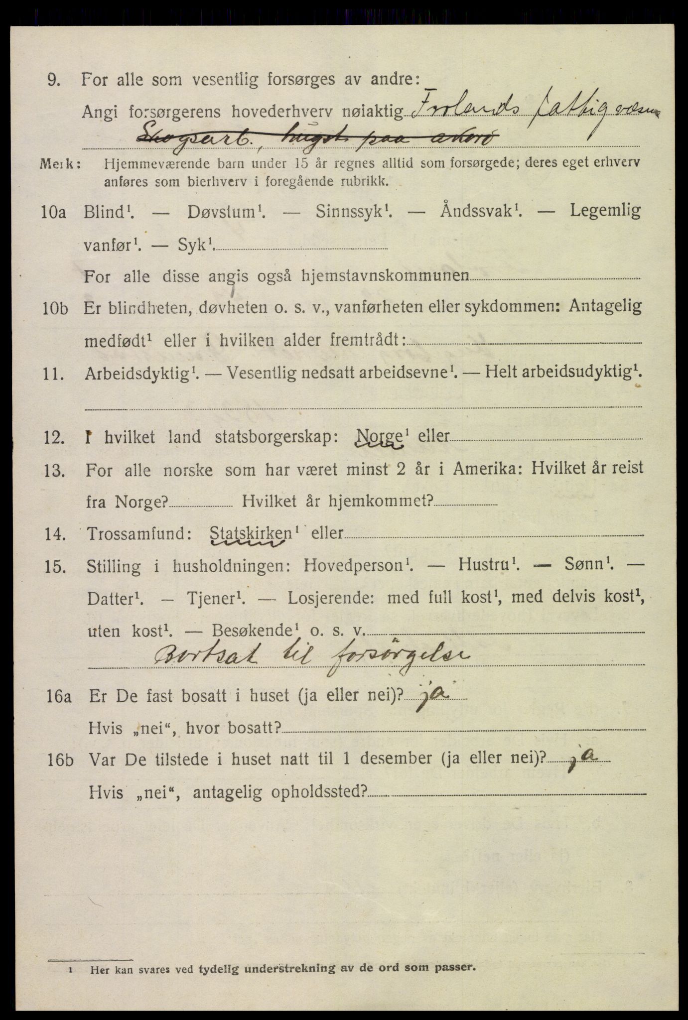 SAK, 1920 census for Froland, 1920, p. 4574