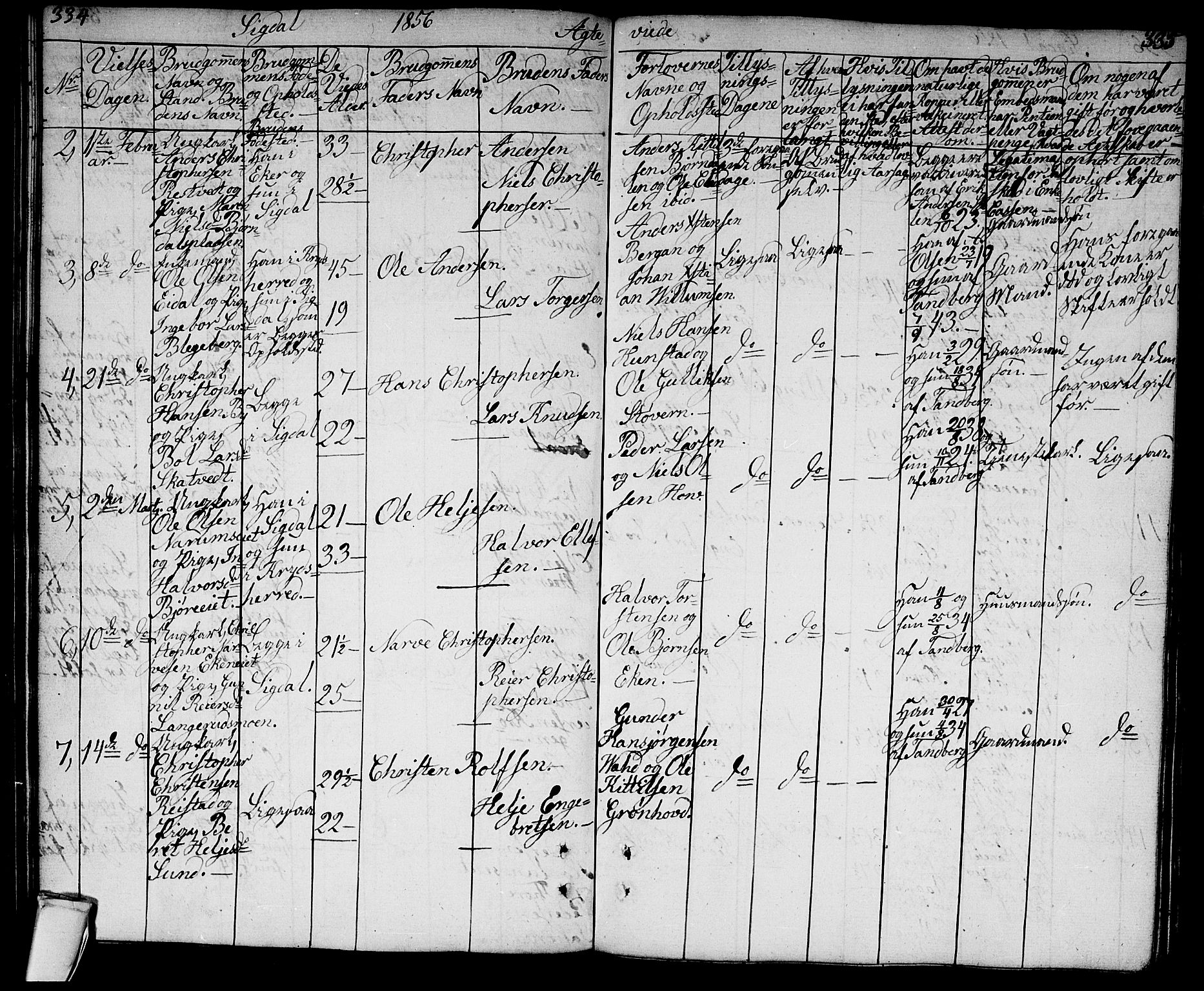 Sigdal kirkebøker, AV/SAKO-A-245/G/Ga/L0002: Parish register (copy) no. I 2, 1835-1856, p. 334-335