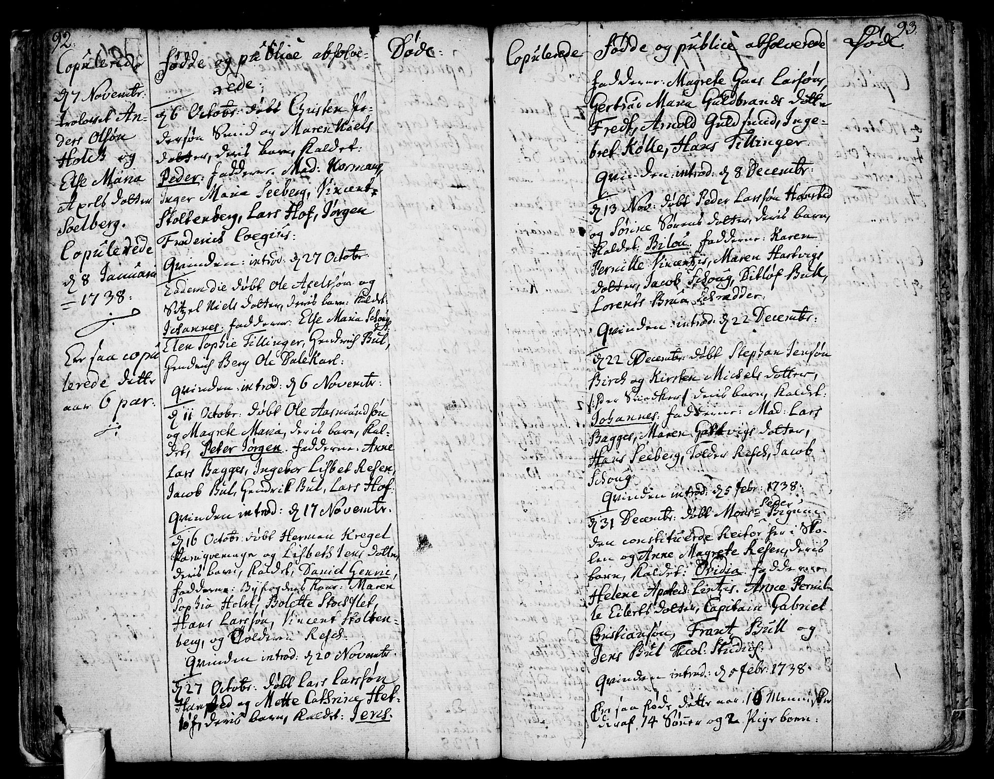 Tønsberg kirkebøker, AV/SAKO-A-330/F/Fb/L0001: Parish register (official) no. II 1, 1690-1796, p. 92-93