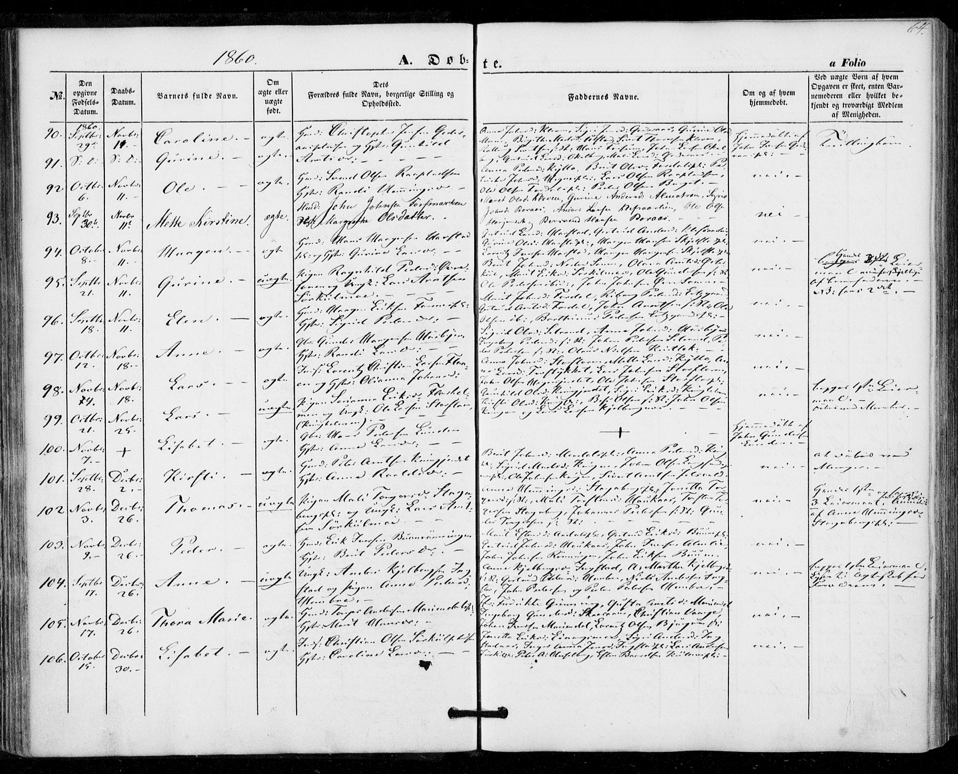 Ministerialprotokoller, klokkerbøker og fødselsregistre - Nord-Trøndelag, AV/SAT-A-1458/703/L0028: Parish register (official) no. 703A01, 1850-1862, p. 64