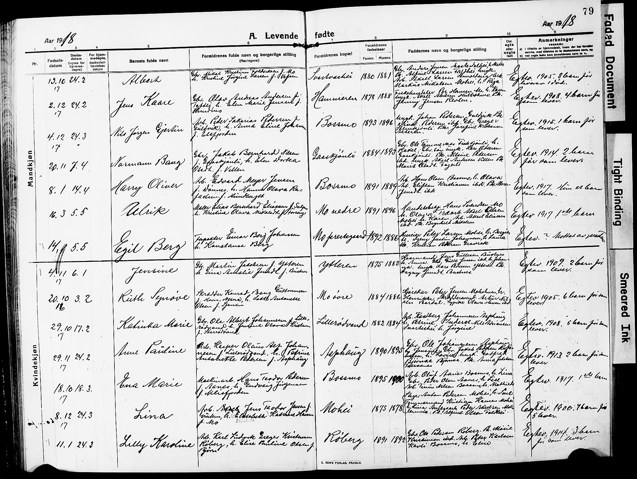 Ministerialprotokoller, klokkerbøker og fødselsregistre - Nordland, SAT/A-1459/827/L0423: Parish register (copy) no. 827C12, 1912-1930, p. 79