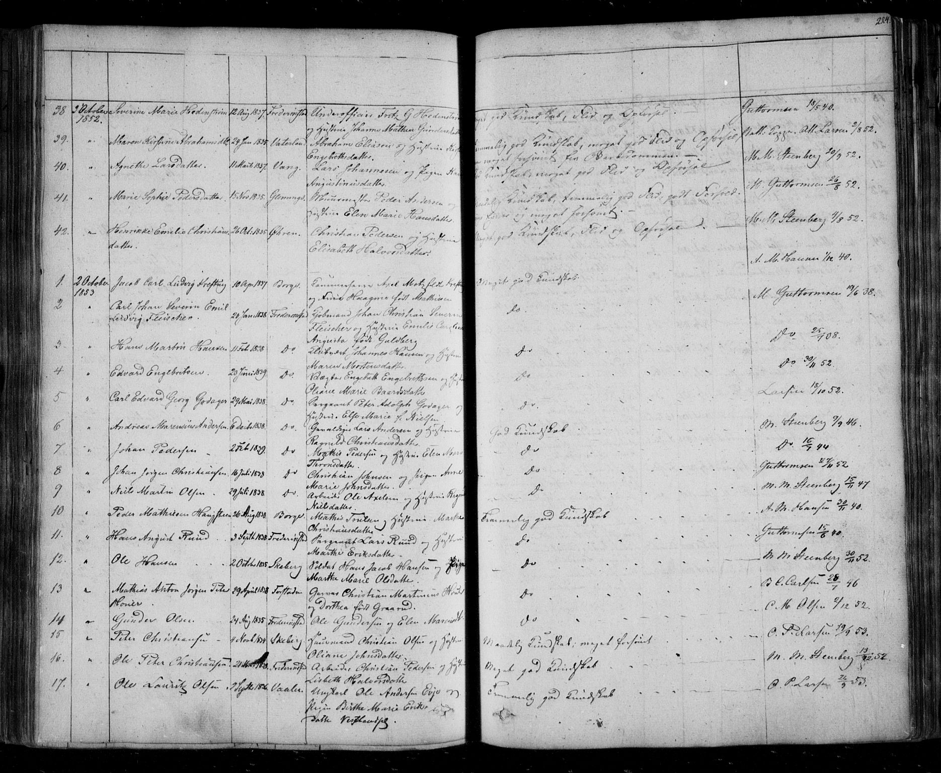 Fredrikstad prestekontor Kirkebøker, AV/SAO-A-11082/F/Fa/L0005: Parish register (official) no. 5, 1835-1856, p. 224