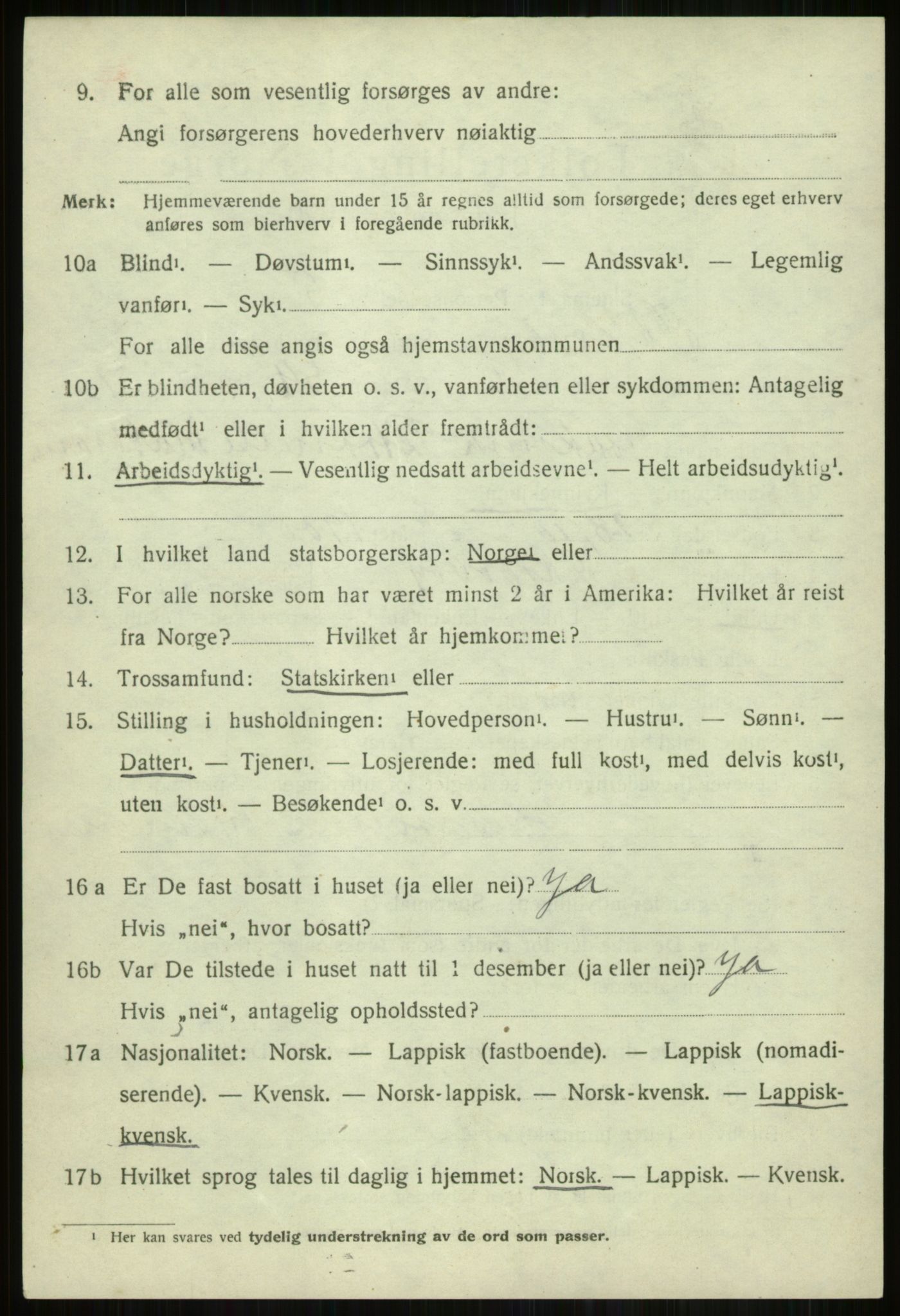 SATØ, 1920 census for Skjervøy, 1920, p. 4302