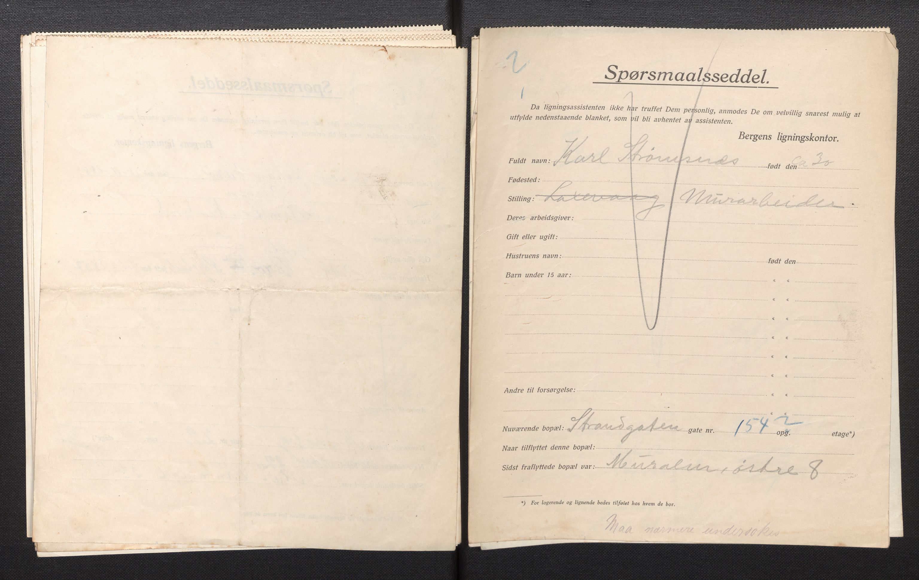 SAB, Municipal Census 1913 for Bergen, 1913, p. 58