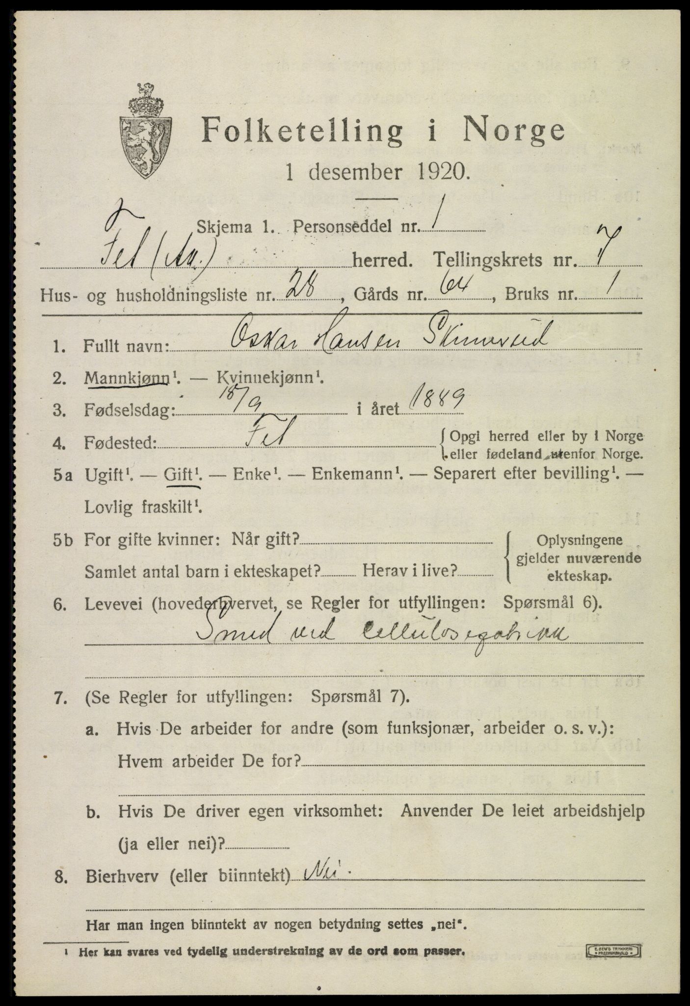 SAO, 1920 census for Fet, 1920, p. 8302