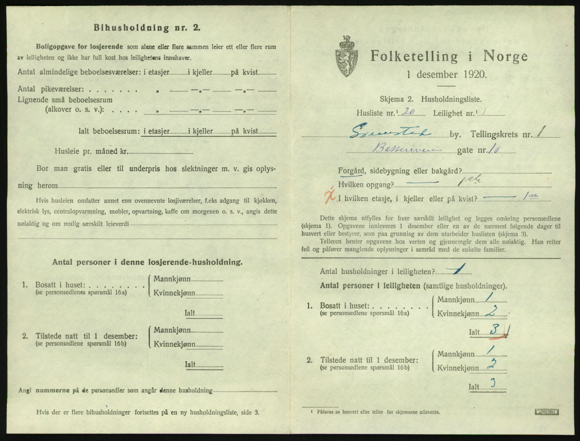 SAK, 1920 census for Grimstad, 1920, p. 1035