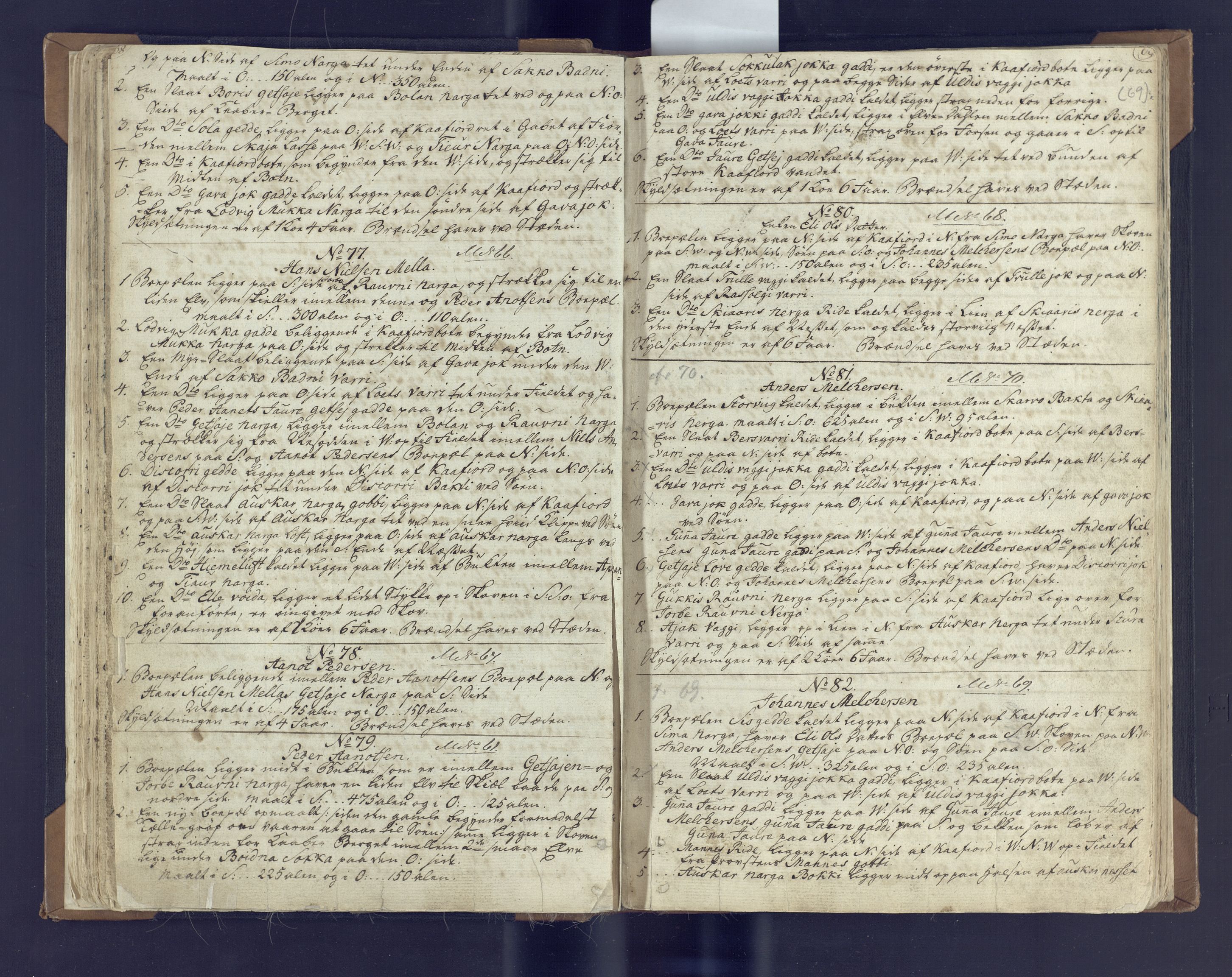 Fylkesmannen i Finnmark, SATØ/S-1120/1Coa/L2882: Landmålerprotokoll (i nærmagasinet/skannet), 1776-1845, p. 38