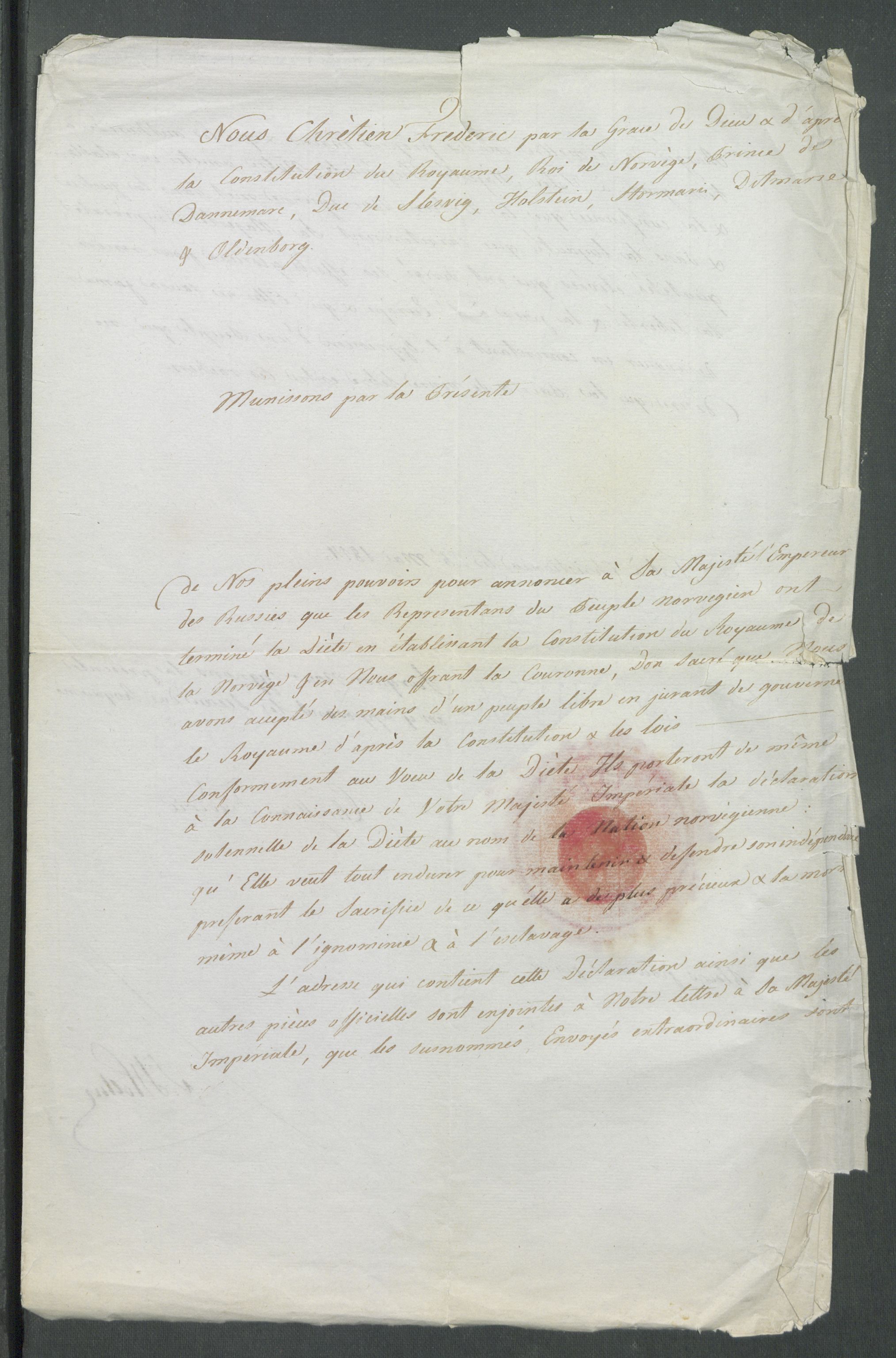 Forskjellige samlinger, Historisk-kronologisk samling, AV/RA-EA-4029/G/Ga/L0009A: Historisk-kronologisk samling. Dokumenter fra januar og ut september 1814. , 1814, p. 135