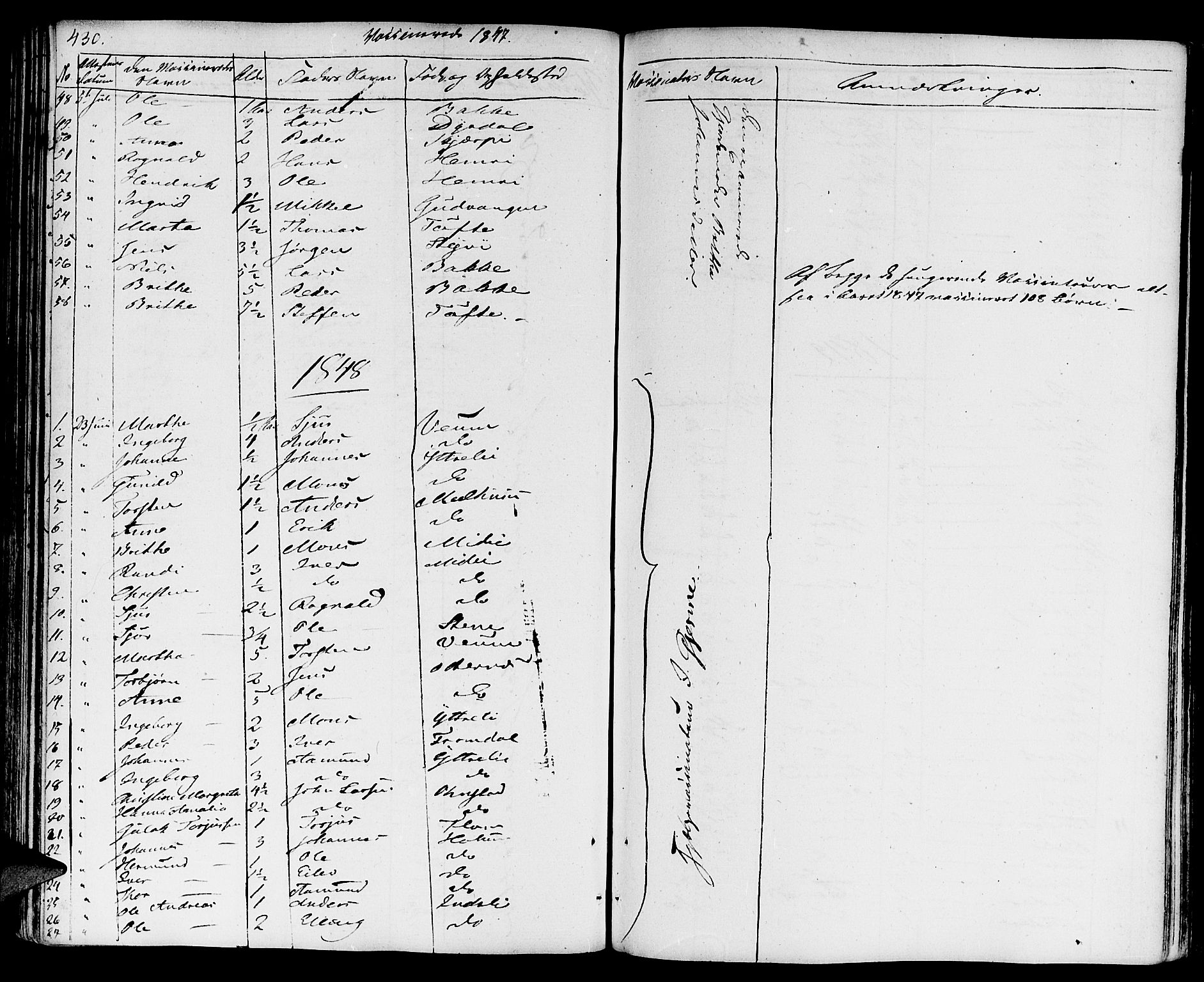 Aurland sokneprestembete, SAB/A-99937/H/Ha/Haa/L0006: Parish register (official) no. A 6, 1821-1859, p. 430
