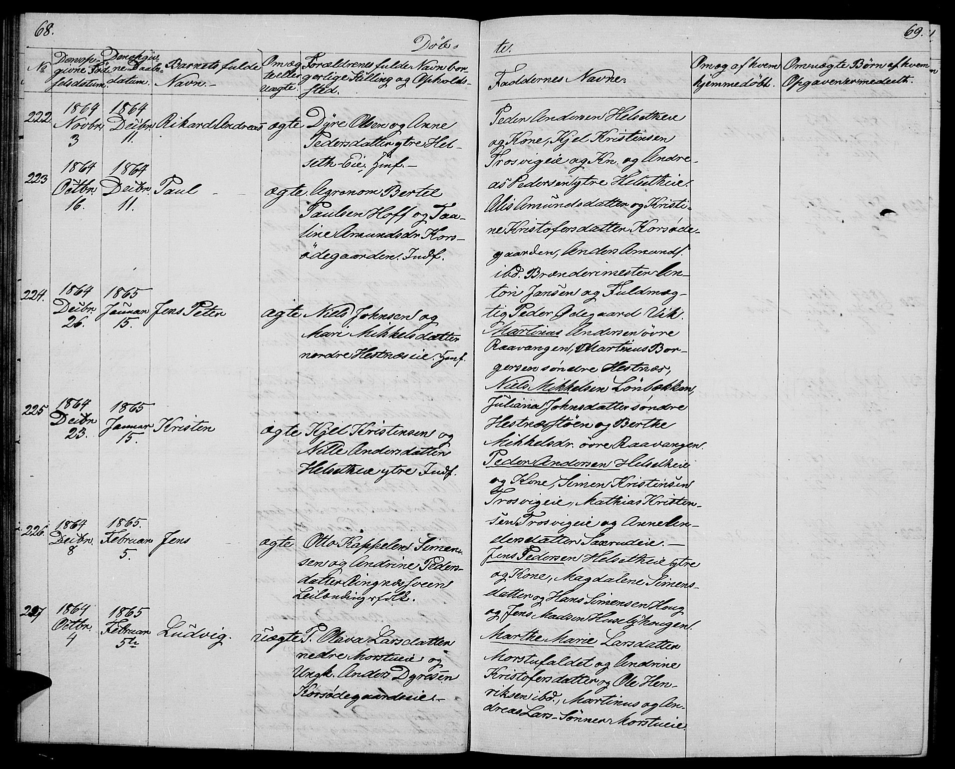 Stange prestekontor, SAH/PREST-002/L/L0004: Parish register (copy) no. 4, 1861-1869, p. 68-69