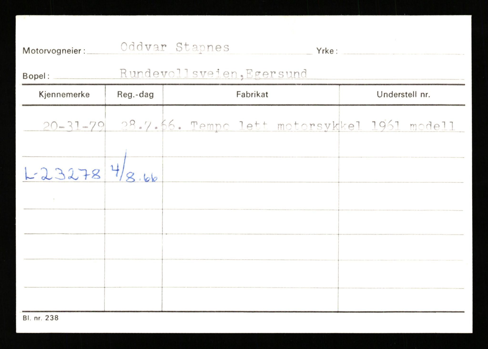 Stavanger trafikkstasjon, AV/SAST-A-101942/0/G/L0010: Registreringsnummer: 130000 - 239953, 1930-1971, p. 2319